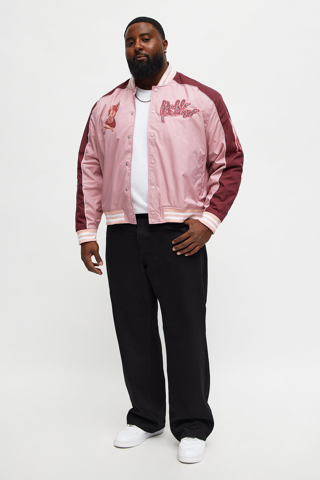 Pablo Picasso Colorblock Varsity Jacket - Pink/combo
