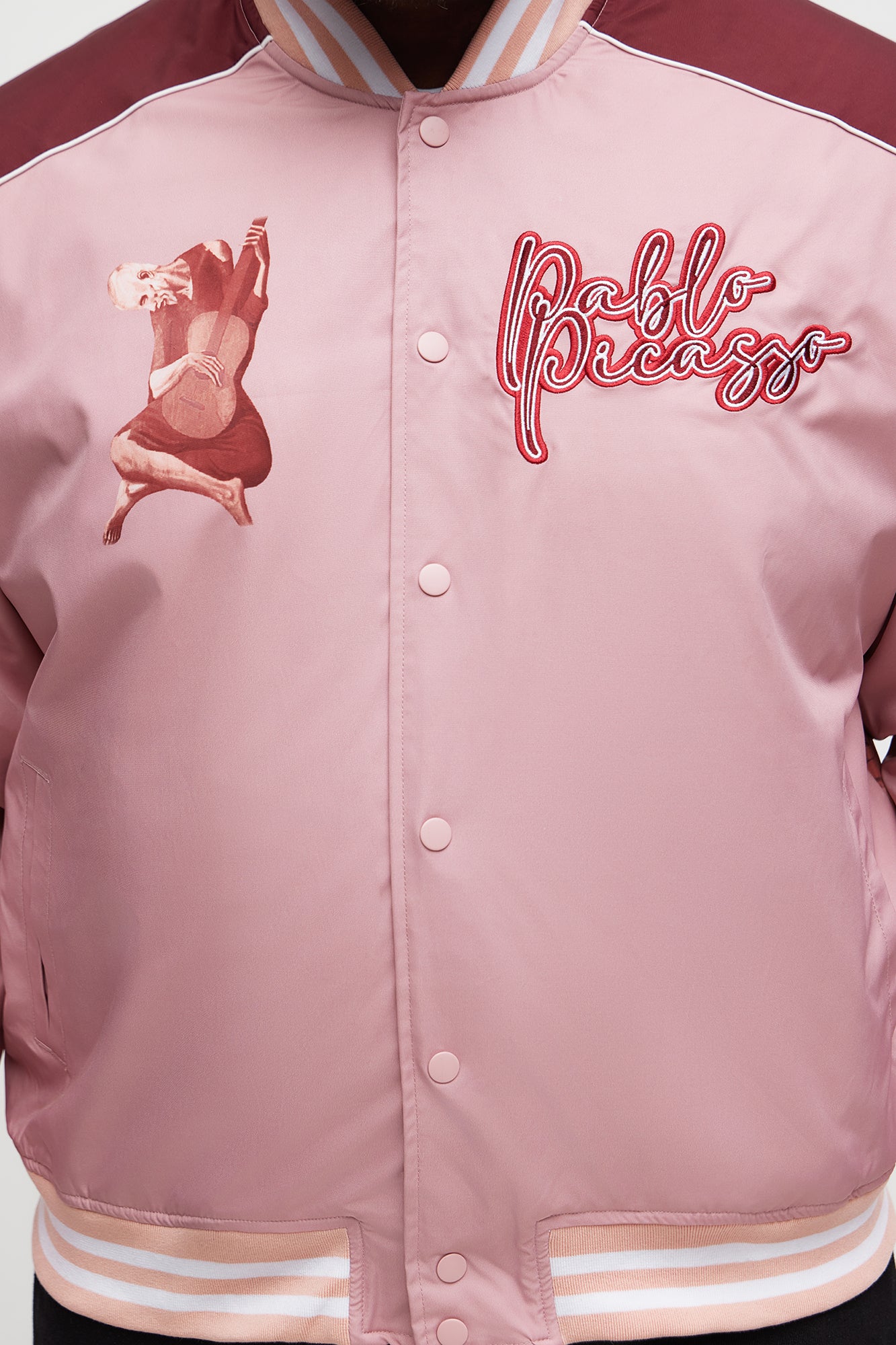Pablo Picasso Colorblock Varsity Jacket - Pink/combo
