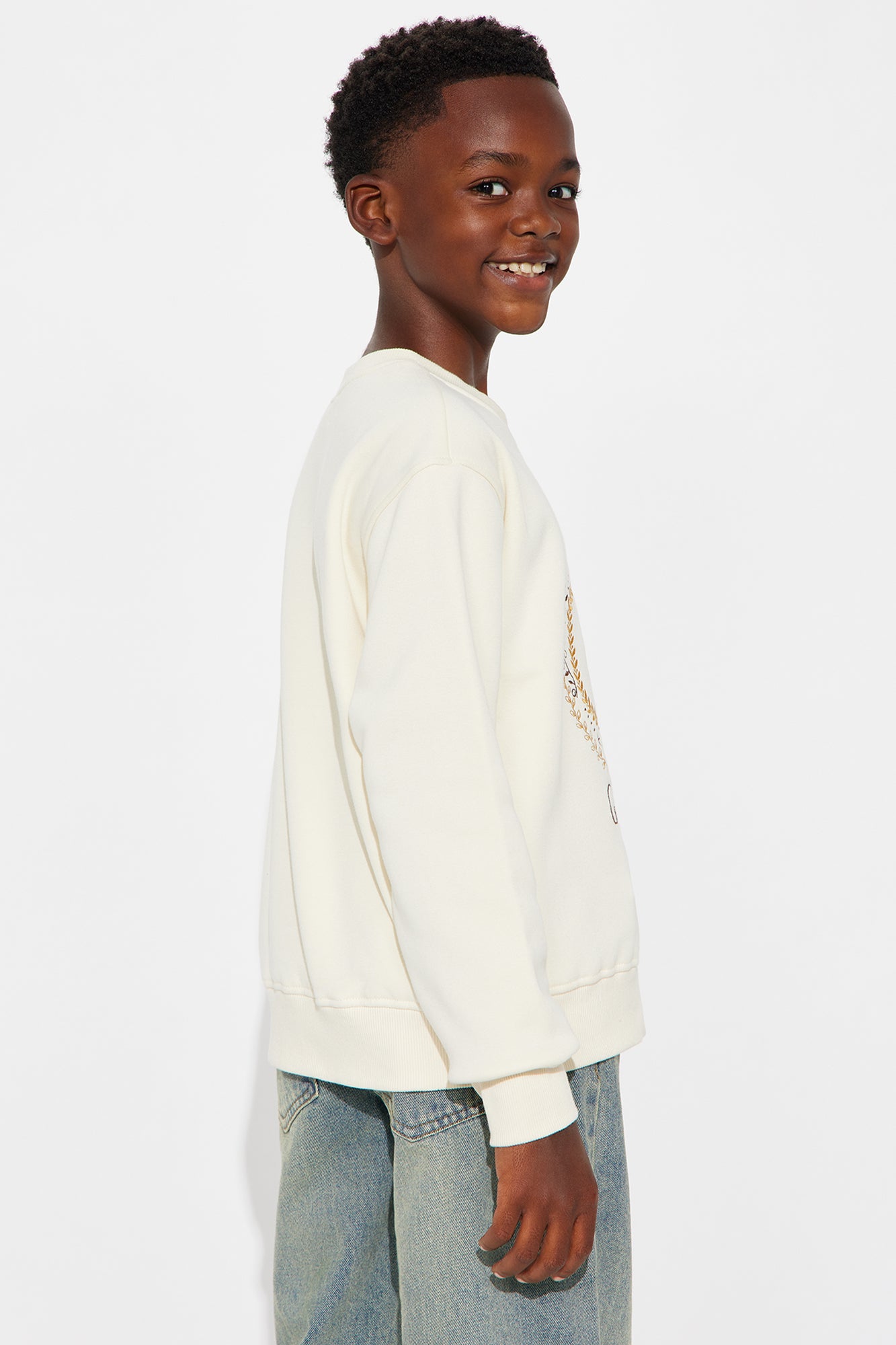 Mini Royal Guard Oversized Crewneck Sweater - Cream