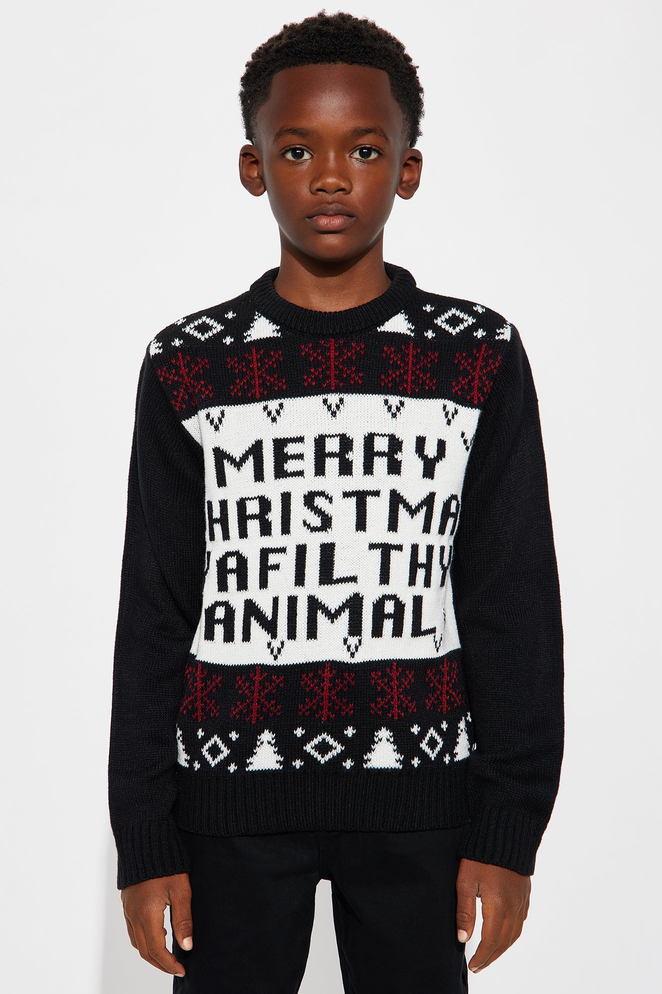 Mini Another Filthy Christmas Sweater - Black/White