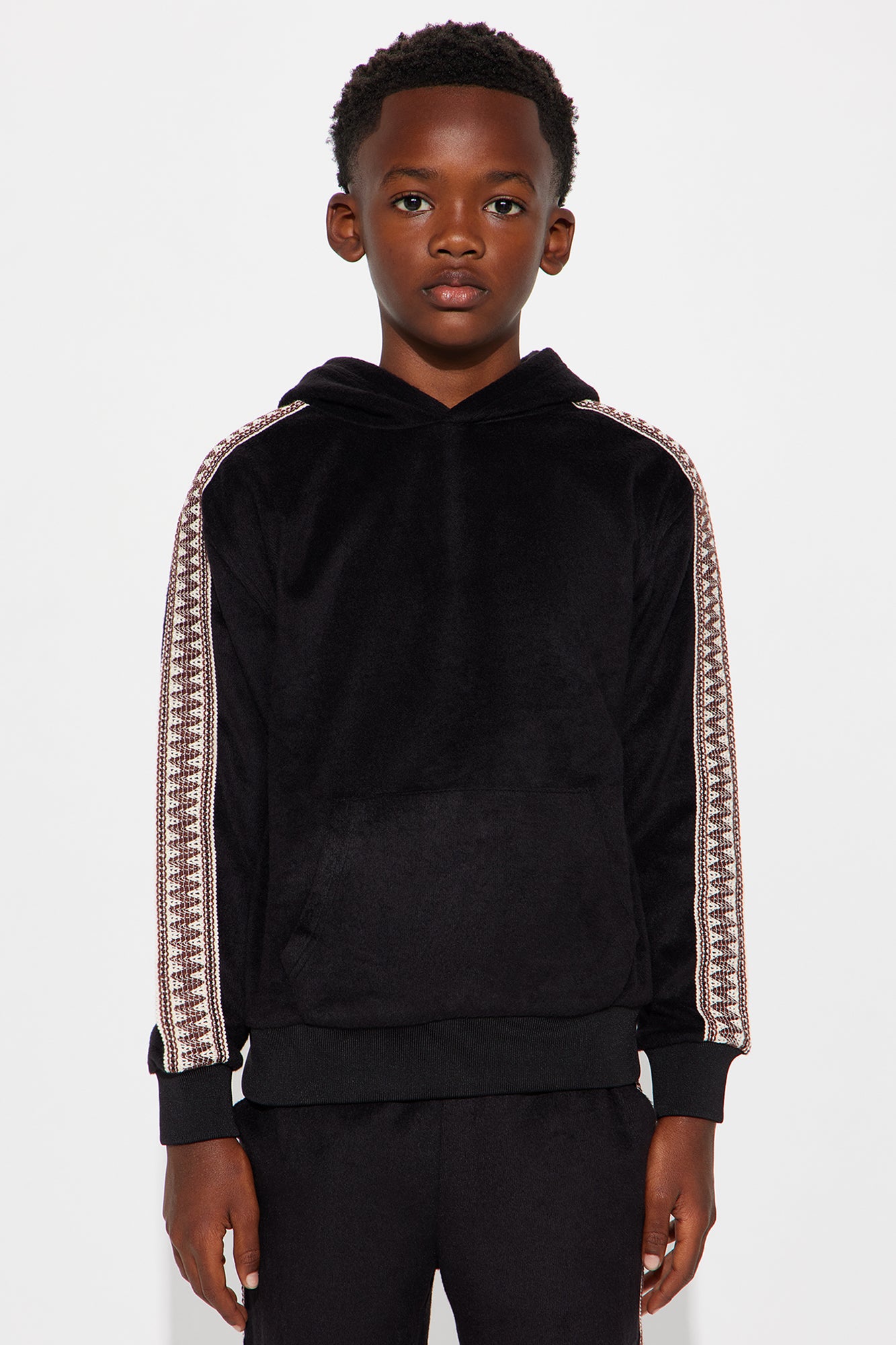 Mini Wooley Taped Hoodie - Black