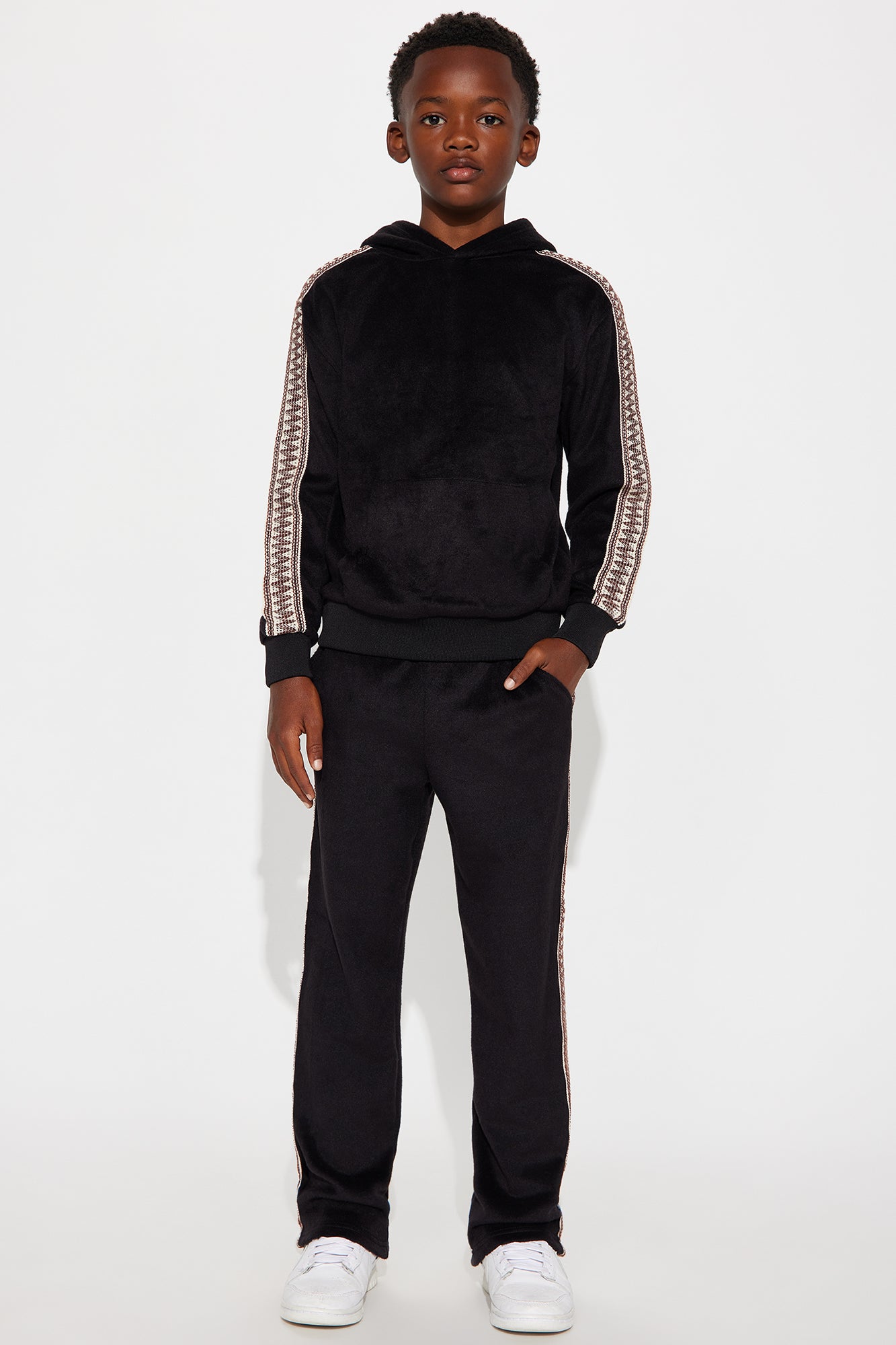 Mini Wooley Taped Straight Sweatpants - Black