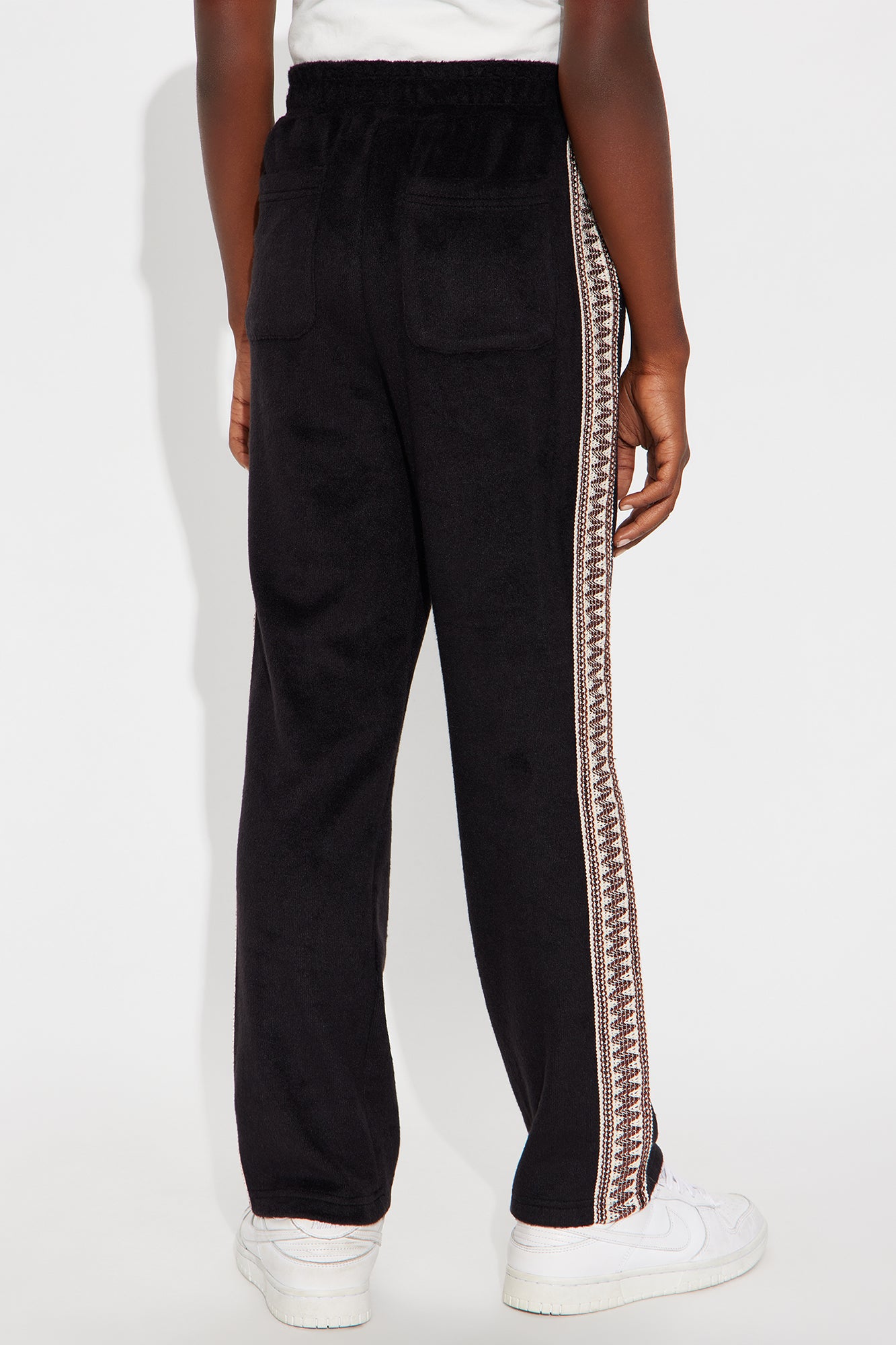Mini Wooley Taped Straight Sweatpants - Black