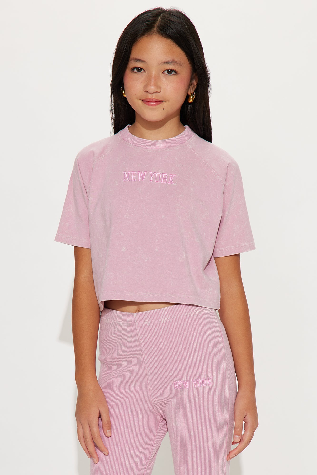 Mini In New York Ribbed Legging Set - Pink