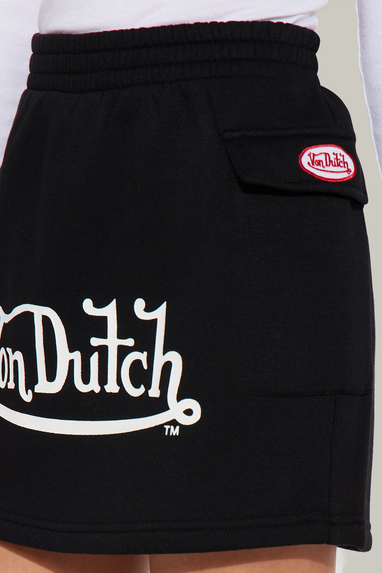Mini Von Dutch Fleece Mini Skirt - Black