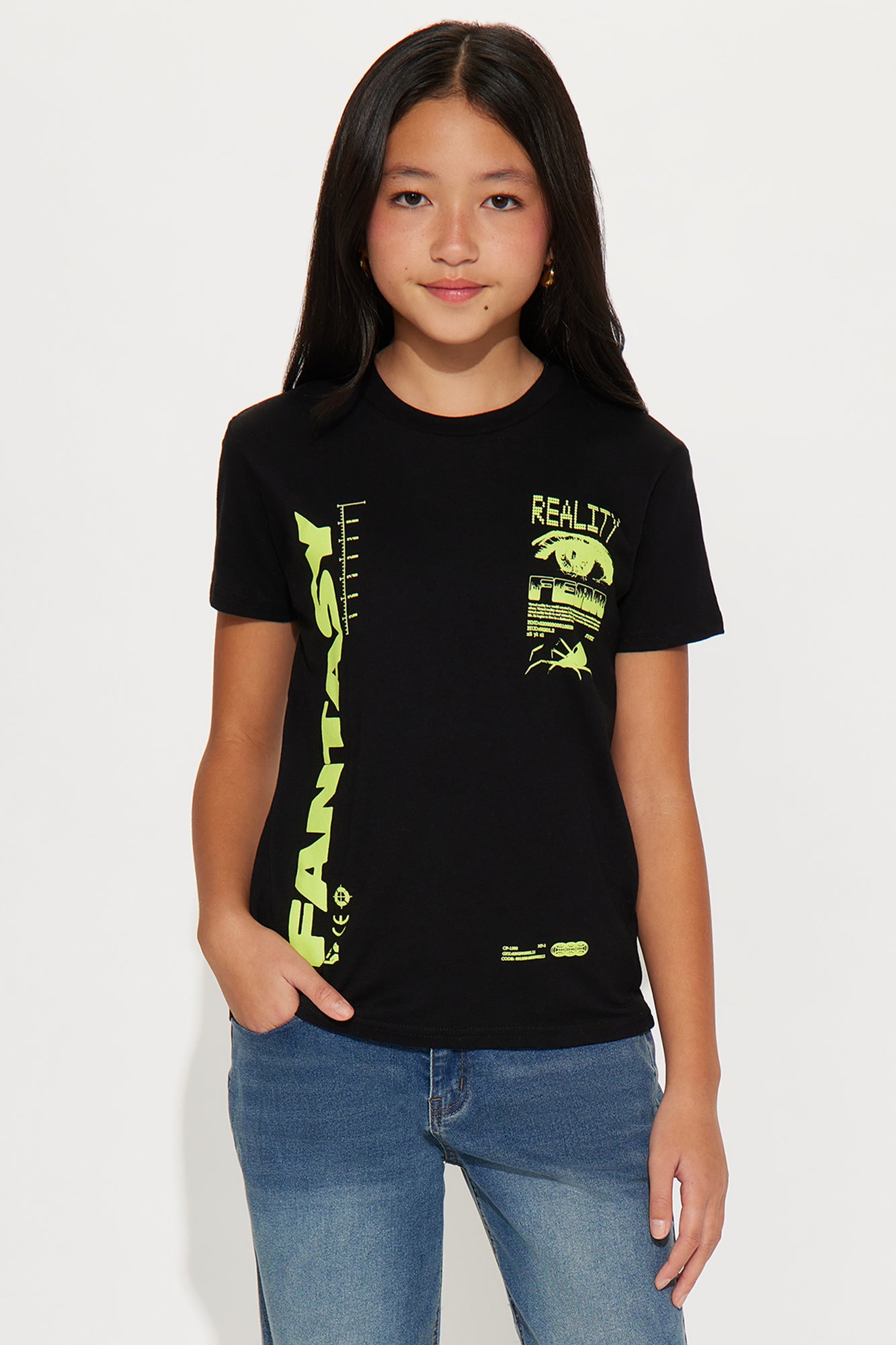 Mini Fantasy Or Reality Short Sleeve Tee - Black