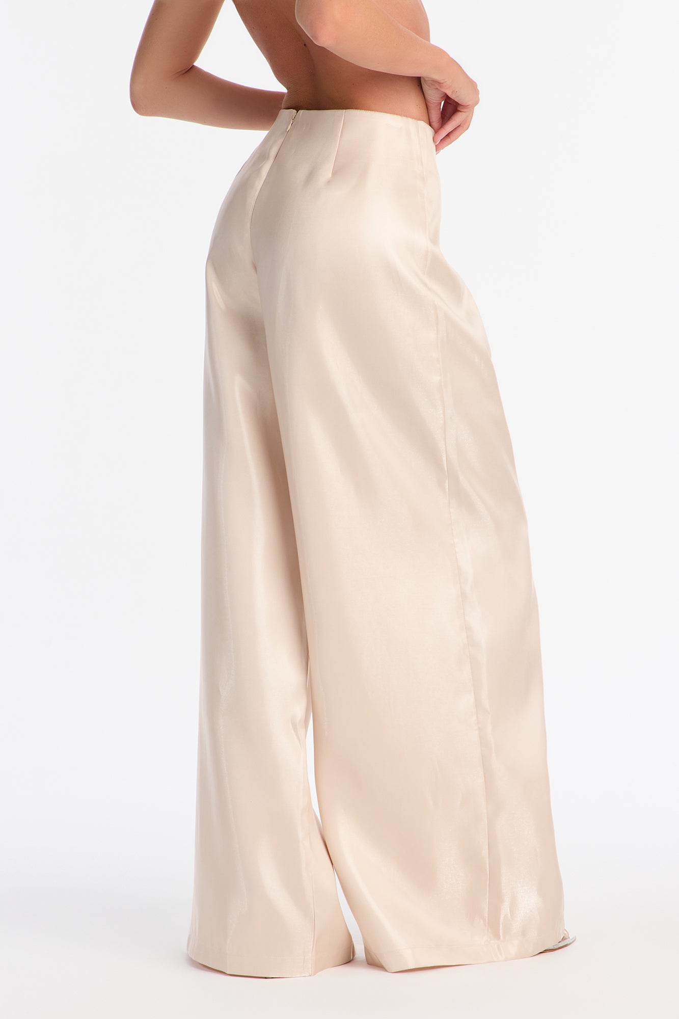 Rosey High Rise Wide Leg Pant 33″ - Champagne