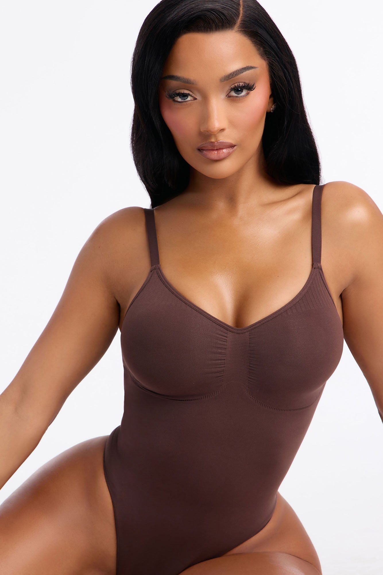 Nova Sculpt Seamless Strong Compression Low Back Thong Bodysuit - Coco