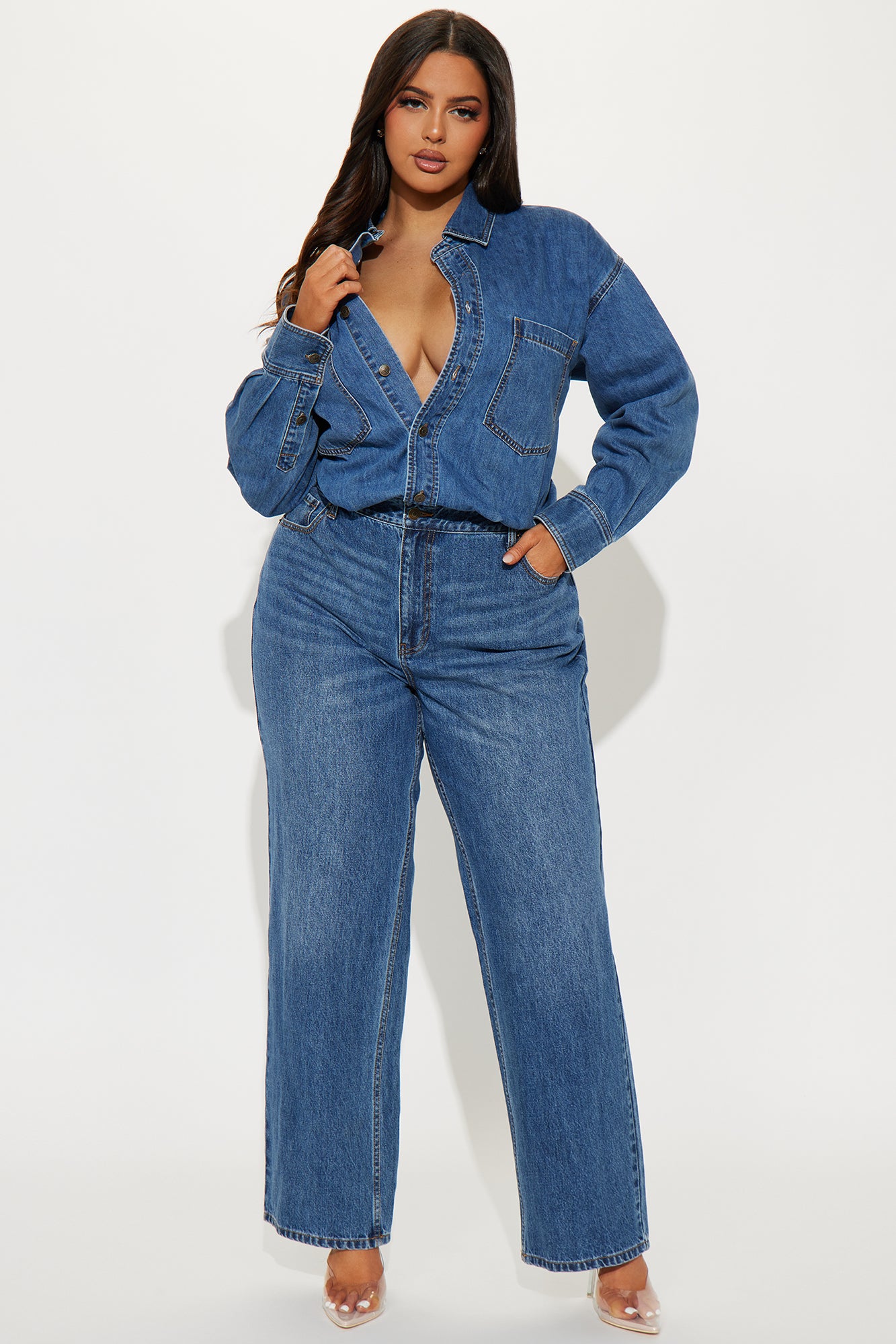 Farmer's Market Cutie Denim Jumpsuit - Medium Wash