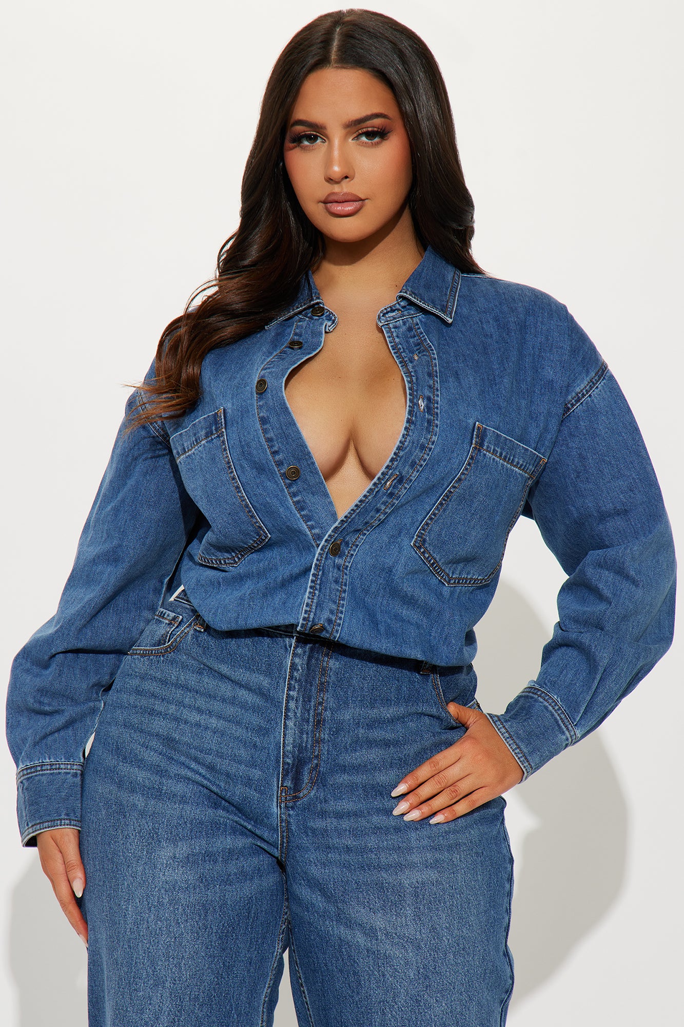 Farmer's Market Cutie Denim Jumpsuit - Medium Wash