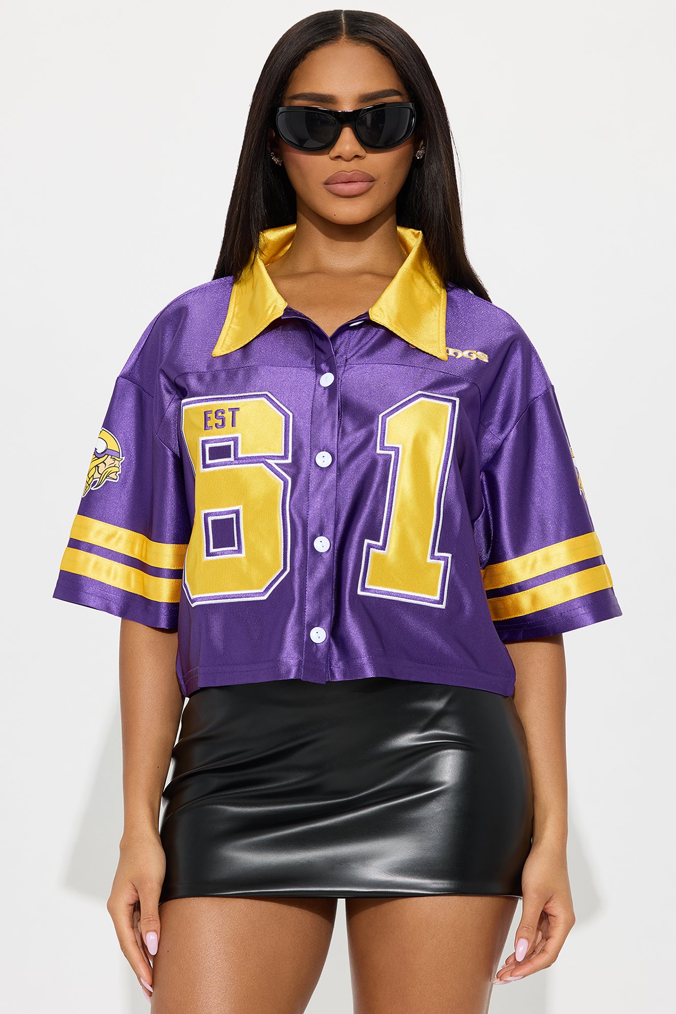 NFL Minnesota Vikings Cropped Shirt - Purple