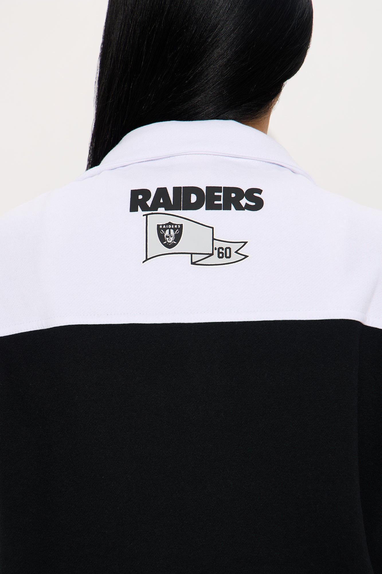 NFL Raiders Half Zip Fleece Sweatshirt - Black