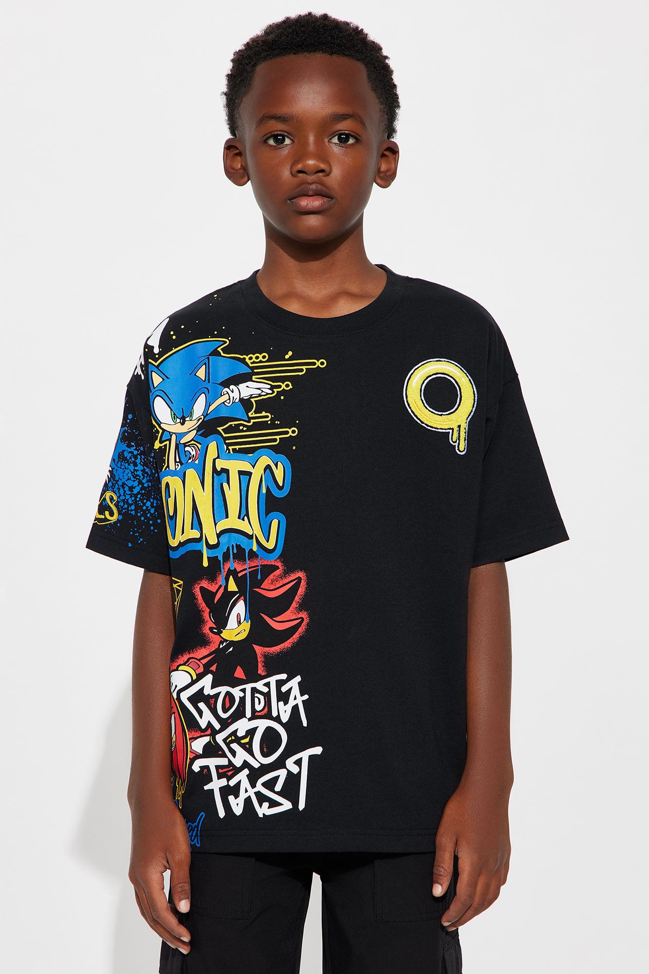 Mini Sonic And Friends Graffiti Short Sleeve Tee - Black