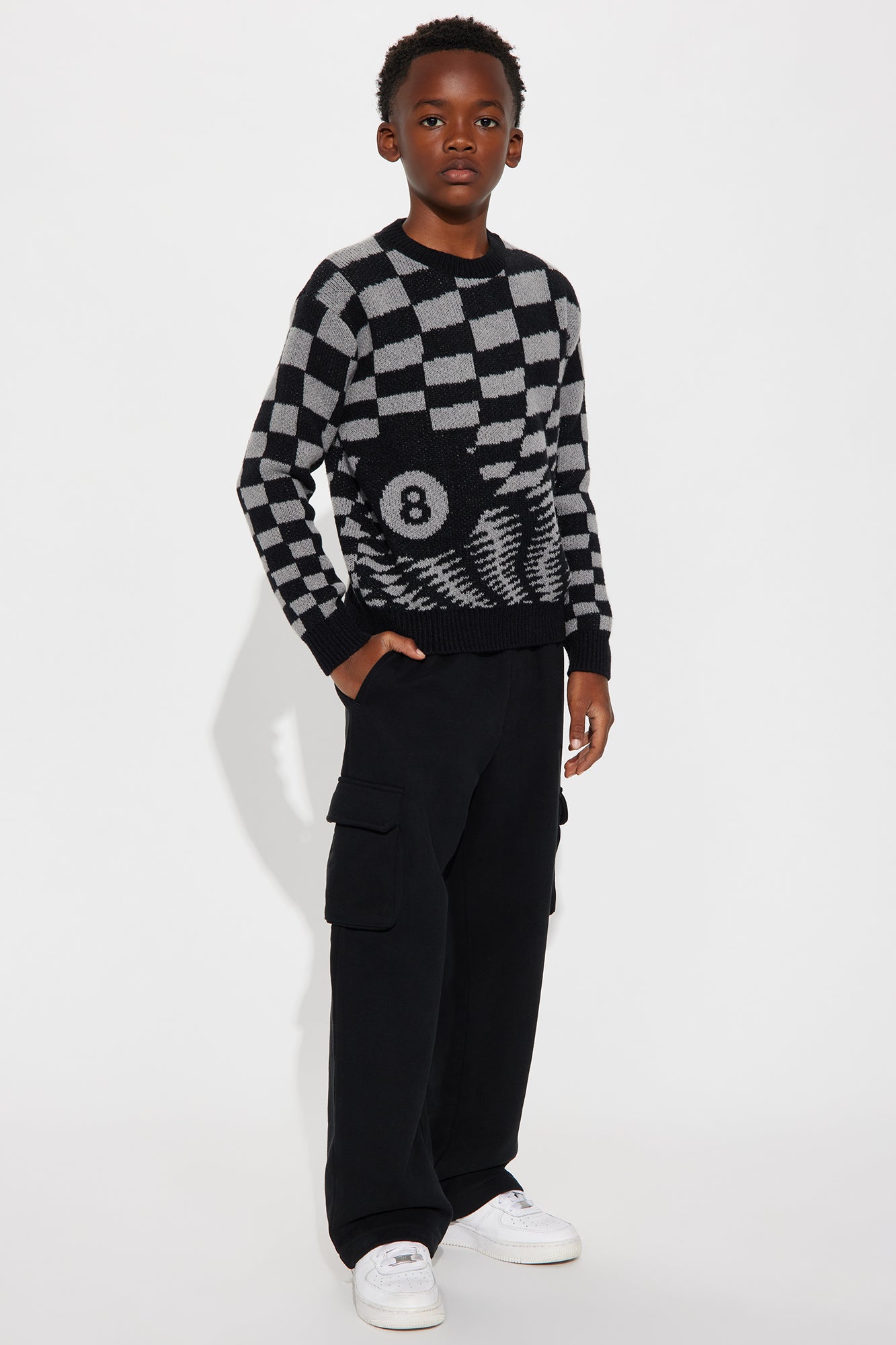 Mini Gridlock 8 Ball Sweater - Black/Grey