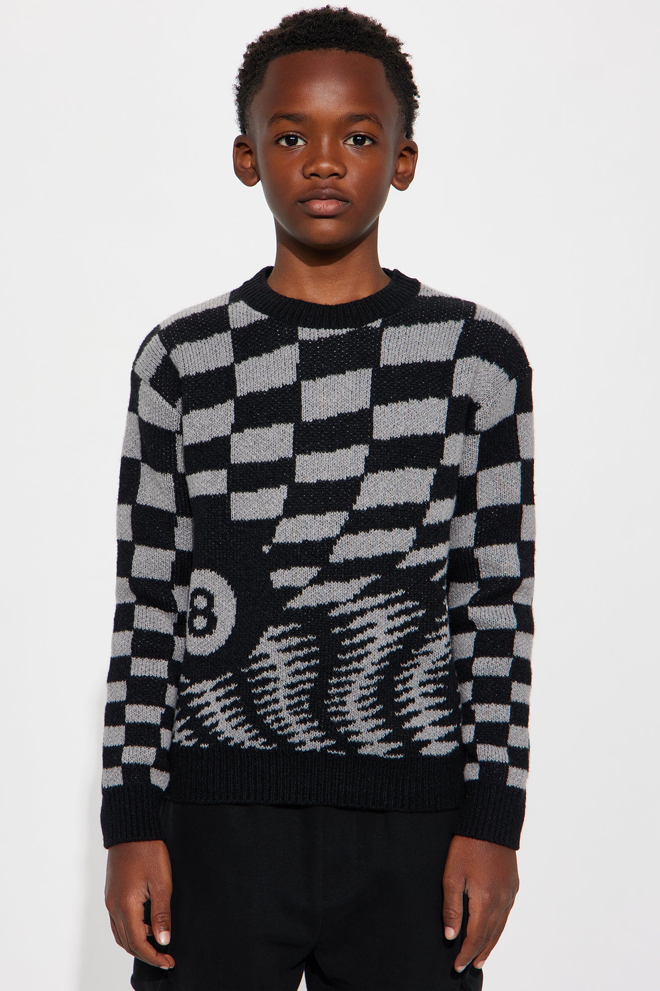 Mini Gridlock 8 Ball Sweater - Black/Grey