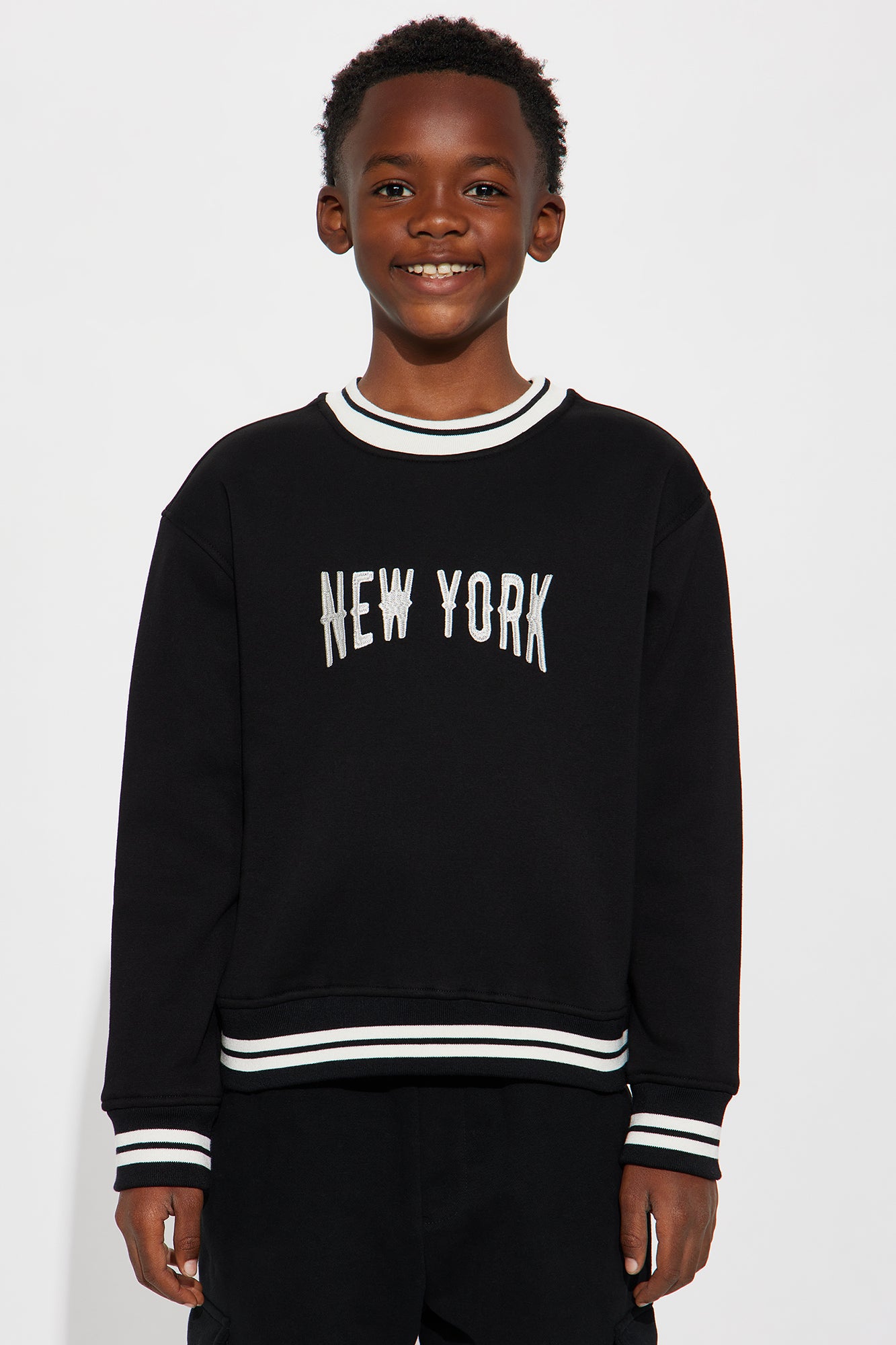 Mini Nyc Athletics Crewneck Sweater - Black