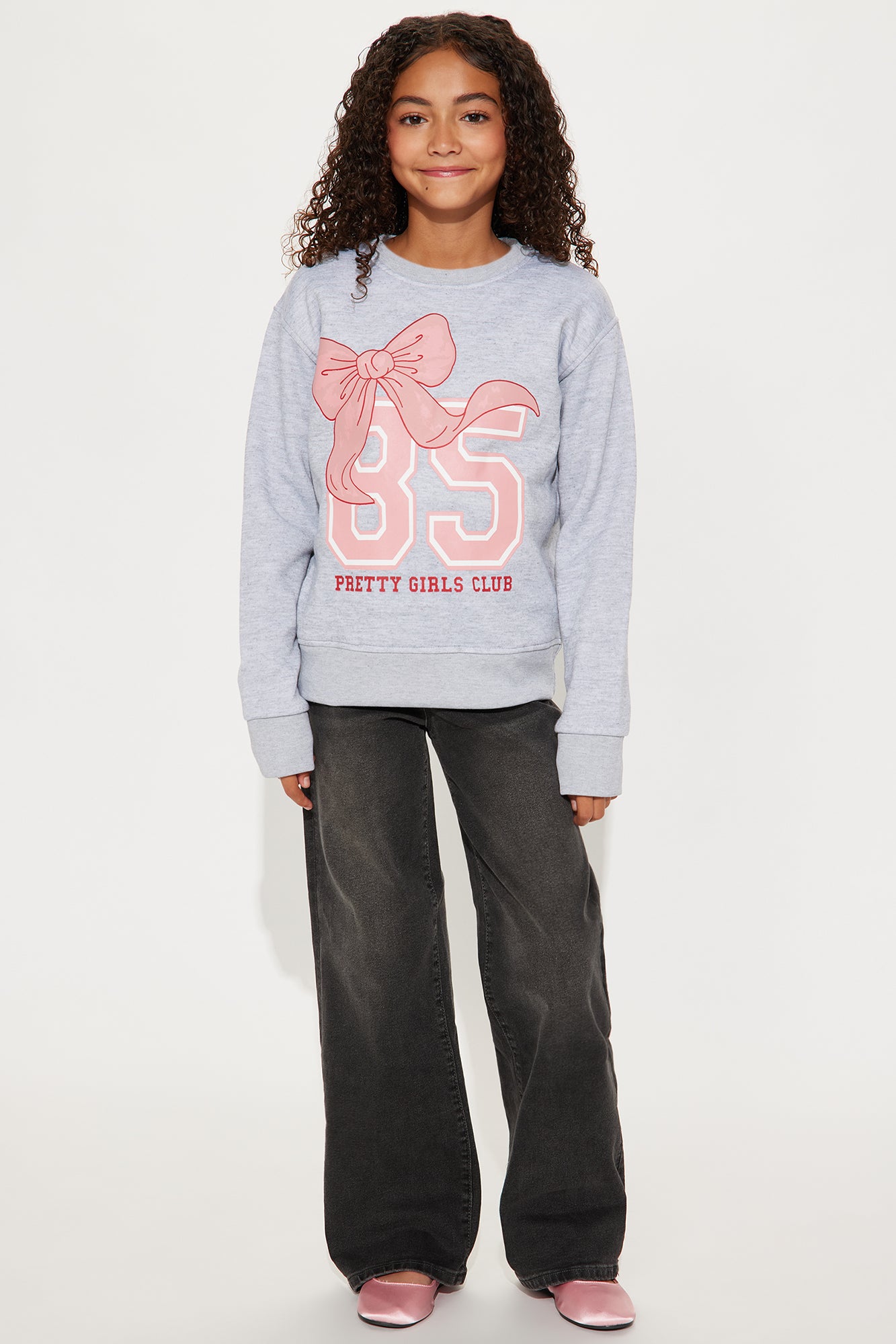 Mini Pretty Girls Club 85 Crew Neck Sweatshirt - Heather Grey
