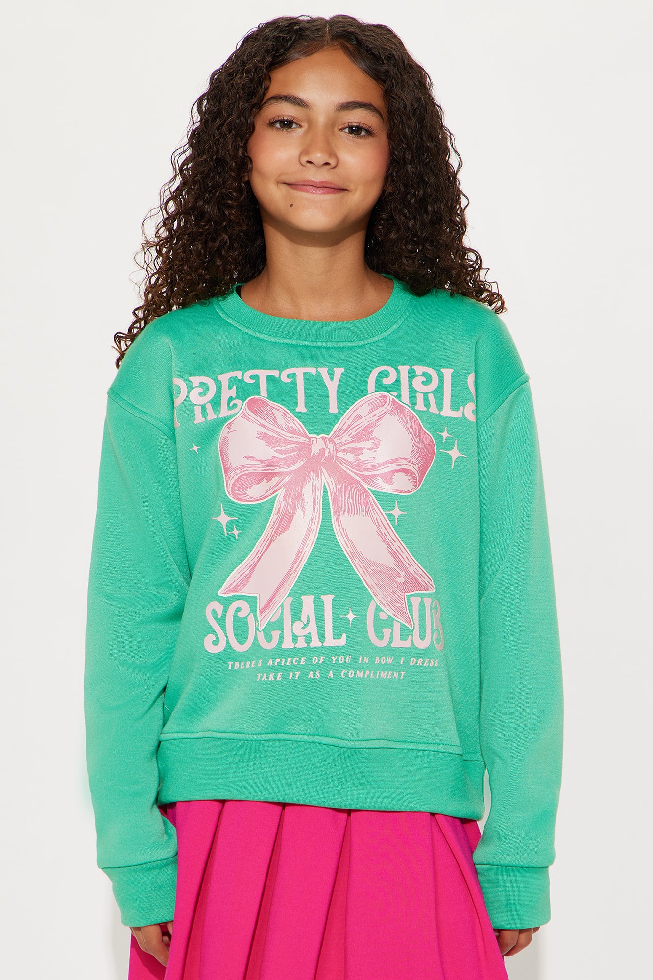 Mini Pretty Girls Social Club Crew Neck Sweatshirt - Green