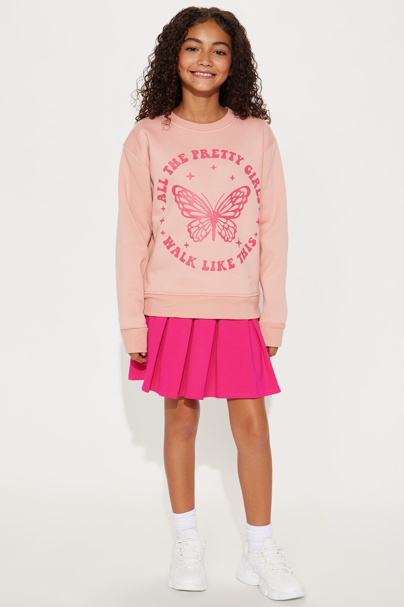 Mini All The Pretty Girls Crew Neck Sweatshirt - Pink