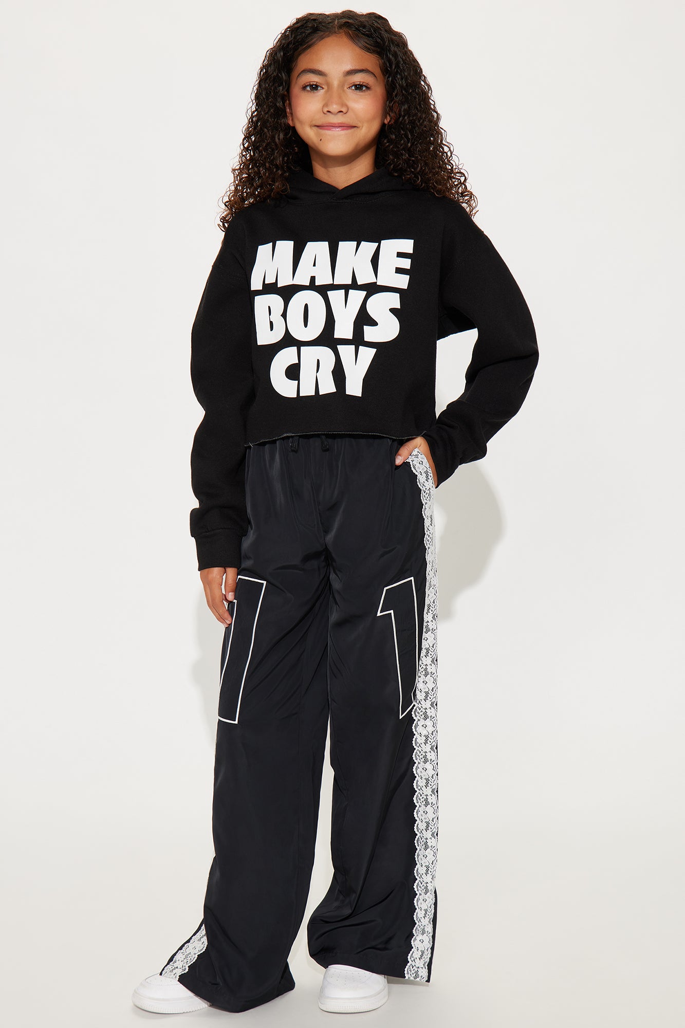 Mini Make Boys Cry Hoodie - Black