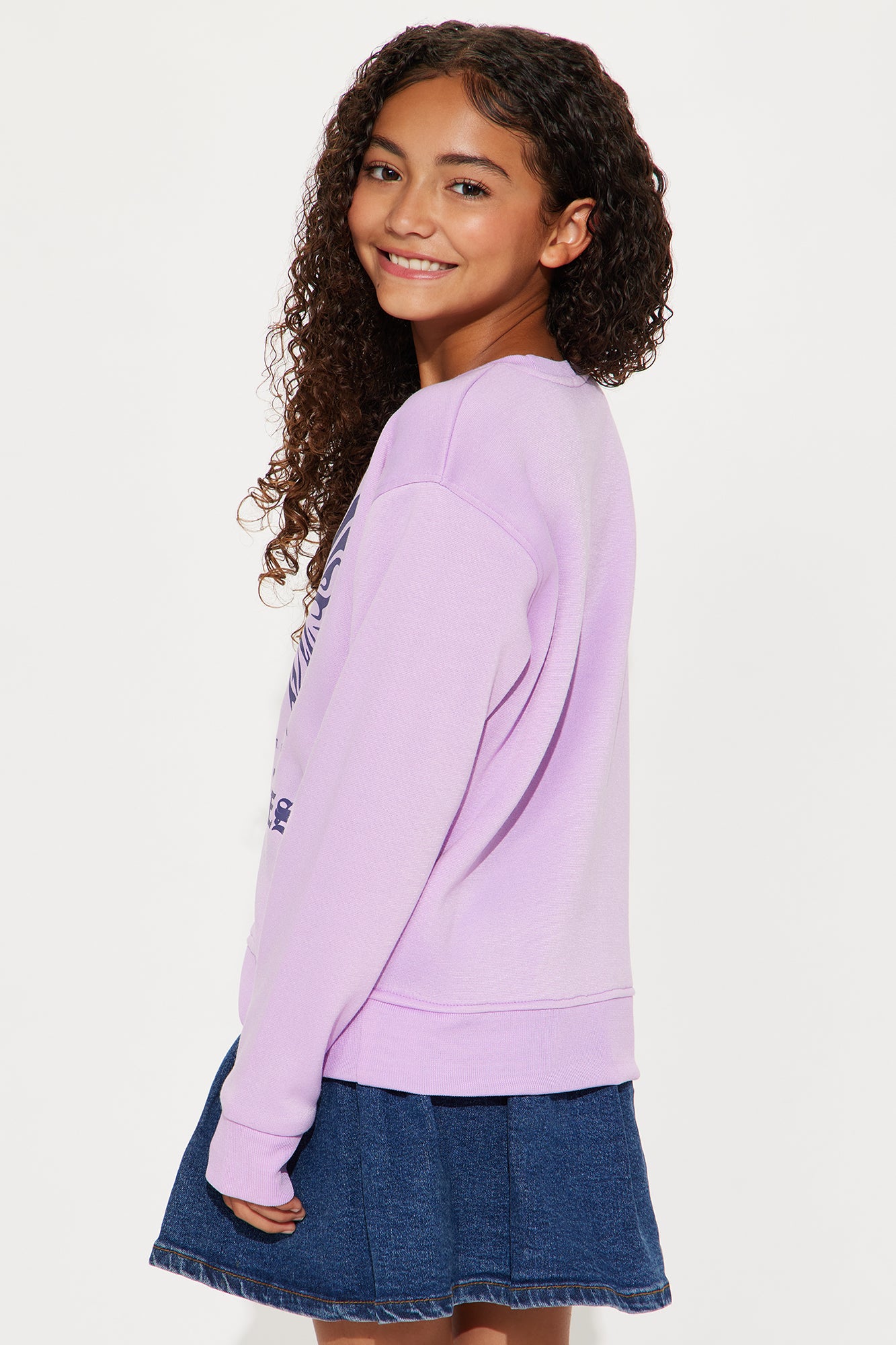 Mini LA Butterfly Crew Neck Sweatshirt - Lilac