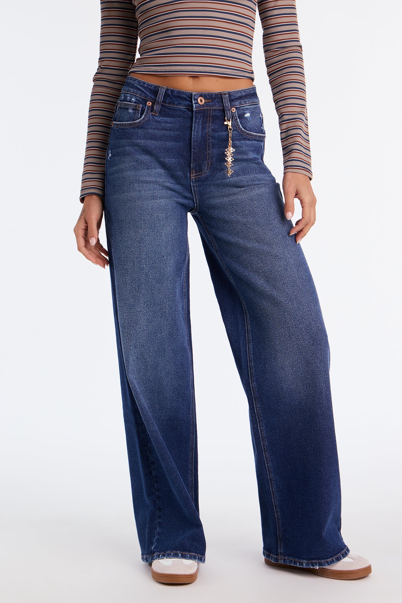 Heart And Charm Wide Leg Jeans - Dark Wash