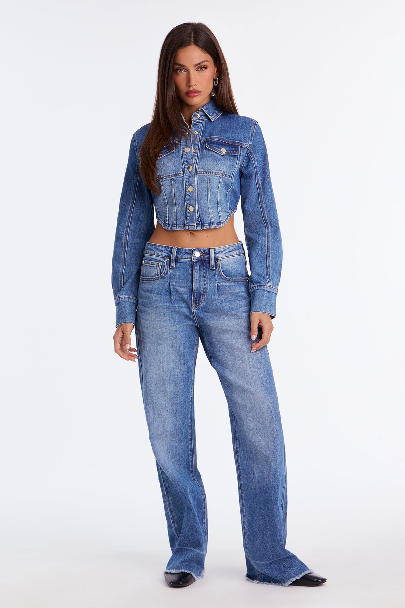 Pasadena Wide Leg Jeans - Medium Wash