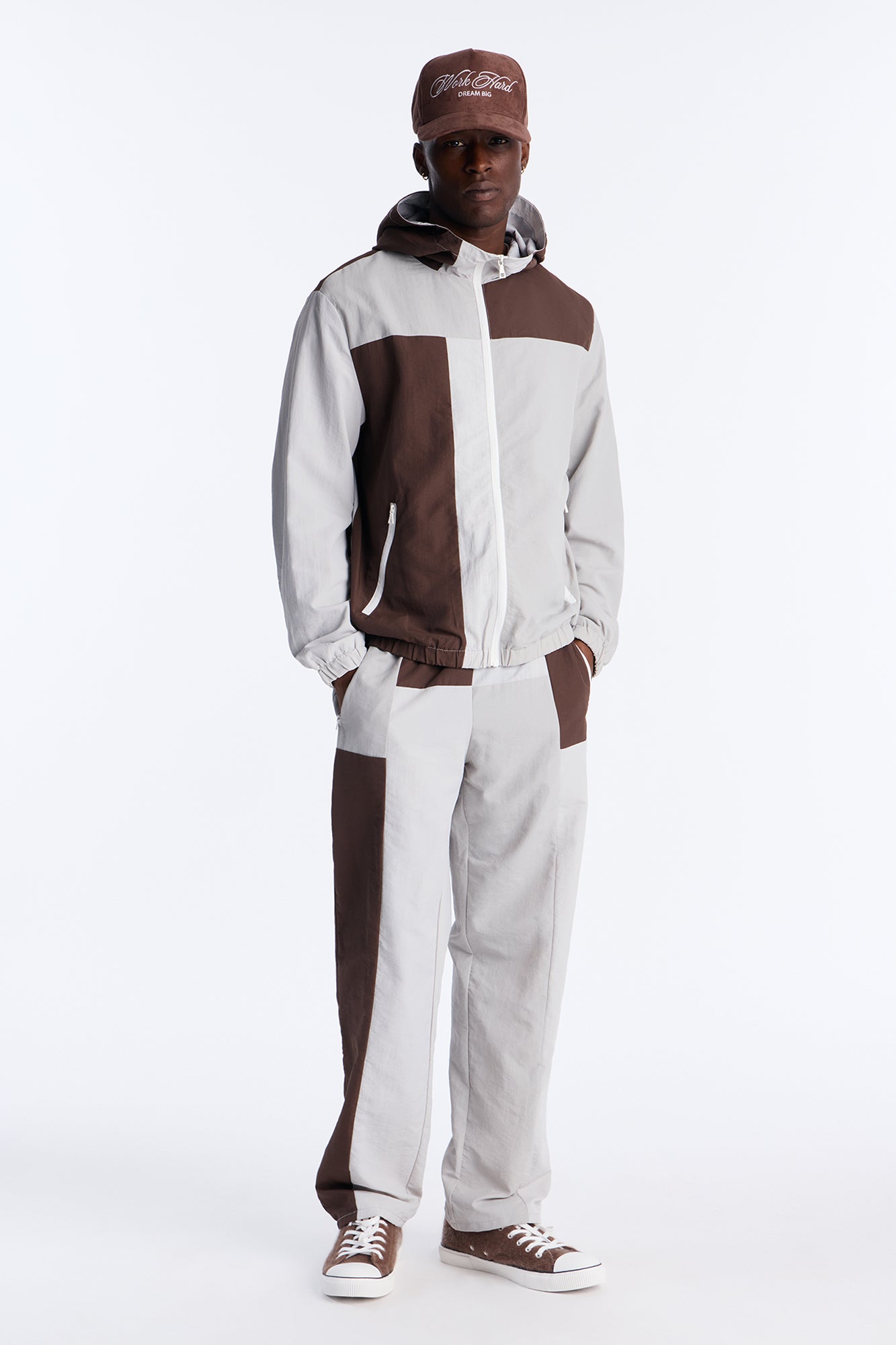 Straight Axel Color Block E-Waist Pant - Brown Combo