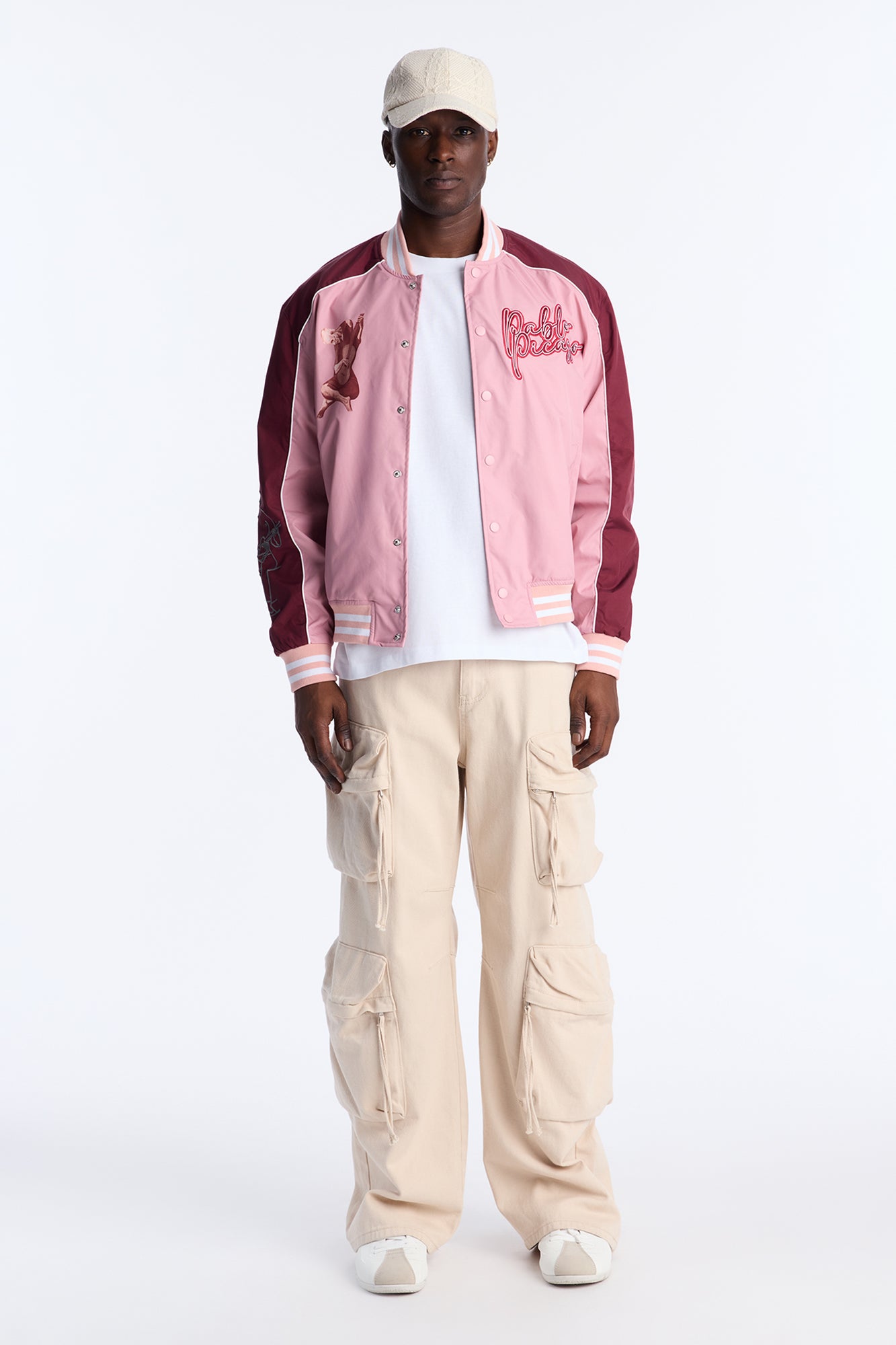Pablo Picasso Colorblock Varsity Jacket - Pink/combo