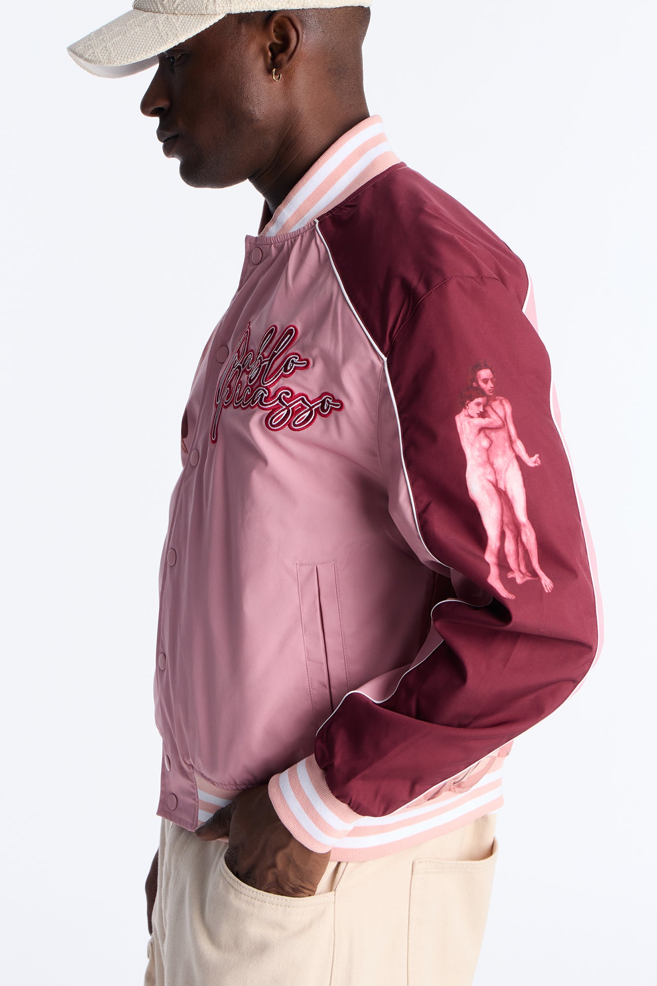 Pablo Picasso Colorblock Varsity Jacket - Pink/combo
