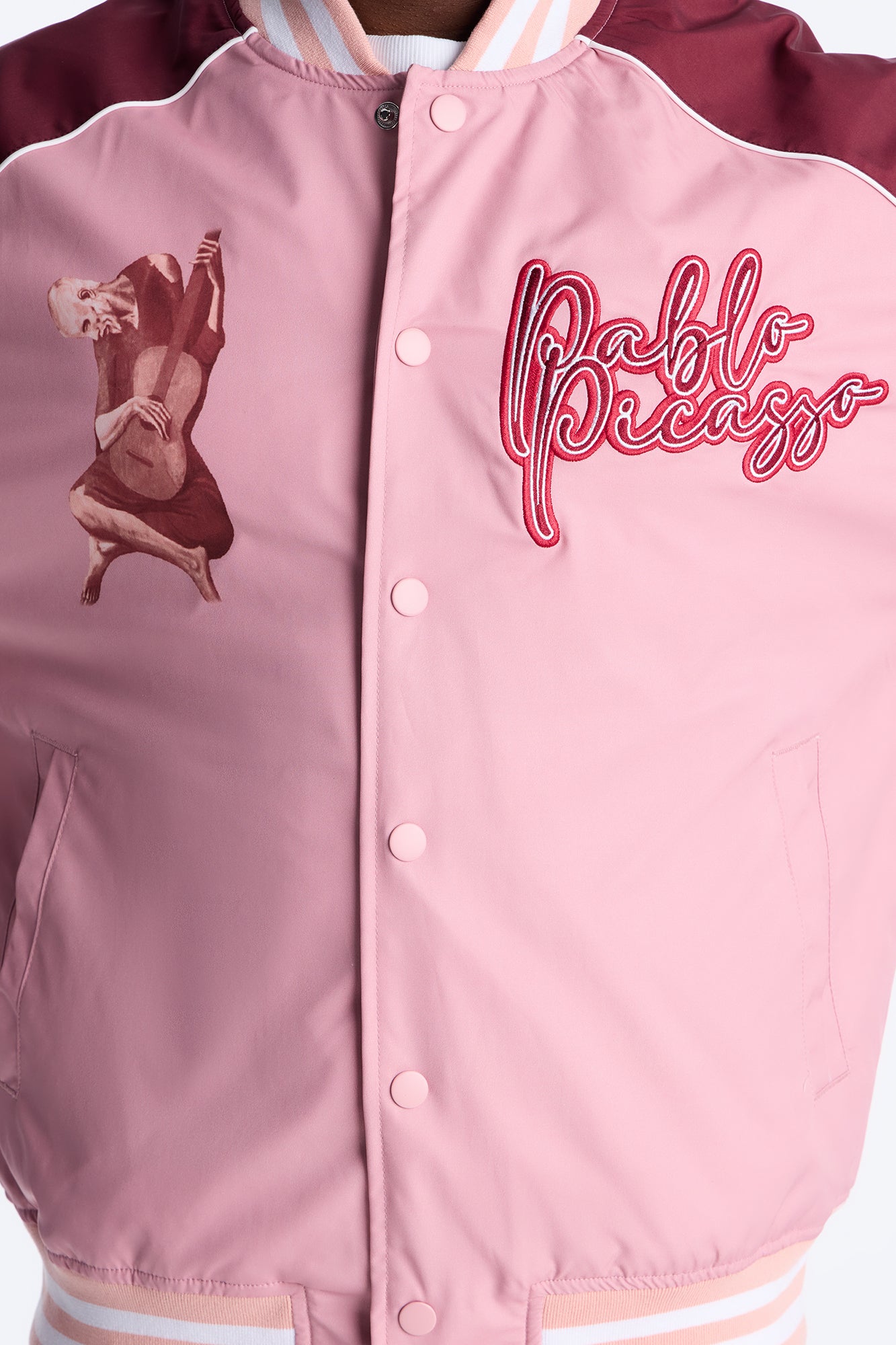 Pablo Picasso Colorblock Varsity Jacket - Pink/combo