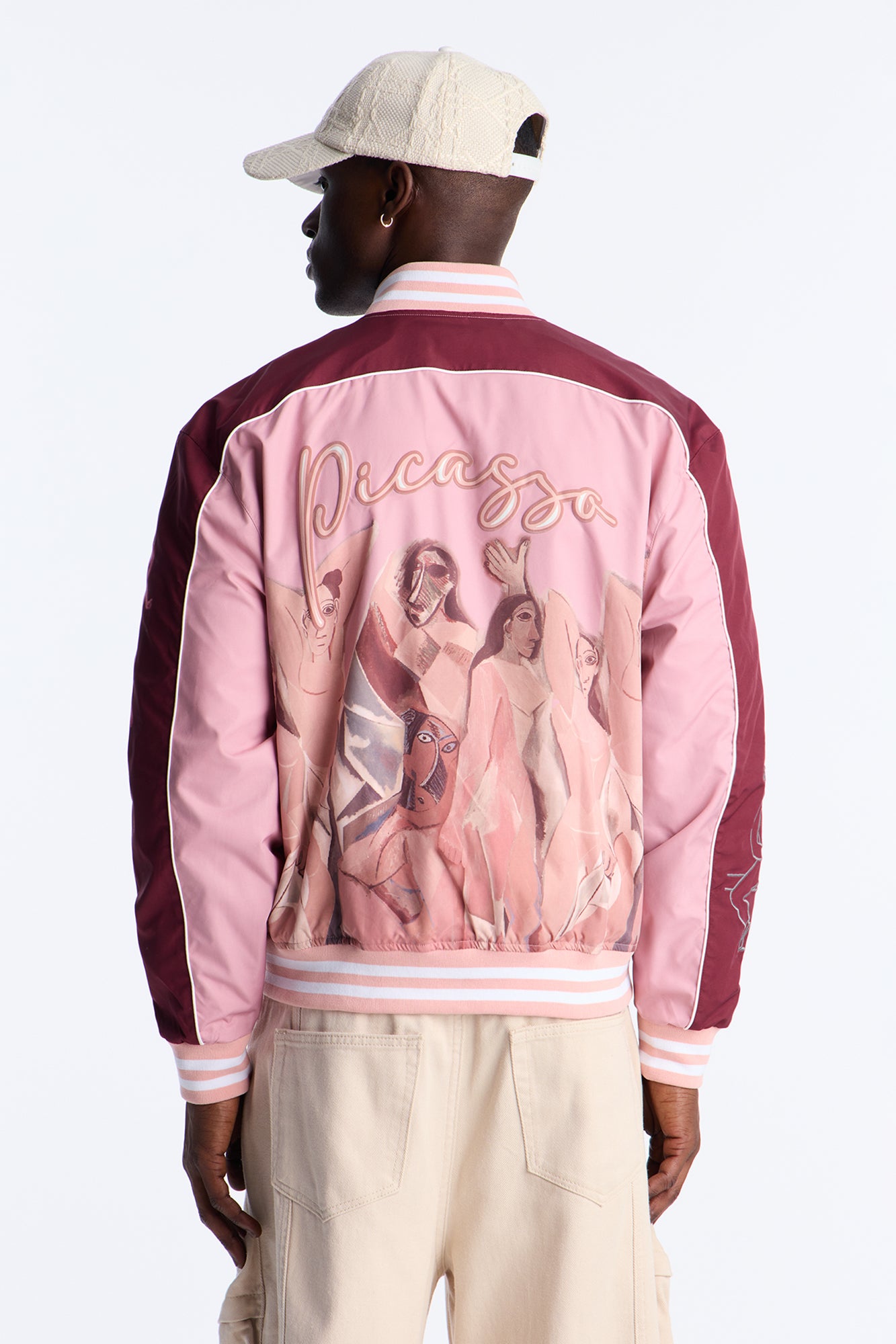 Pablo Picasso Colorblock Varsity Jacket - Pink/combo