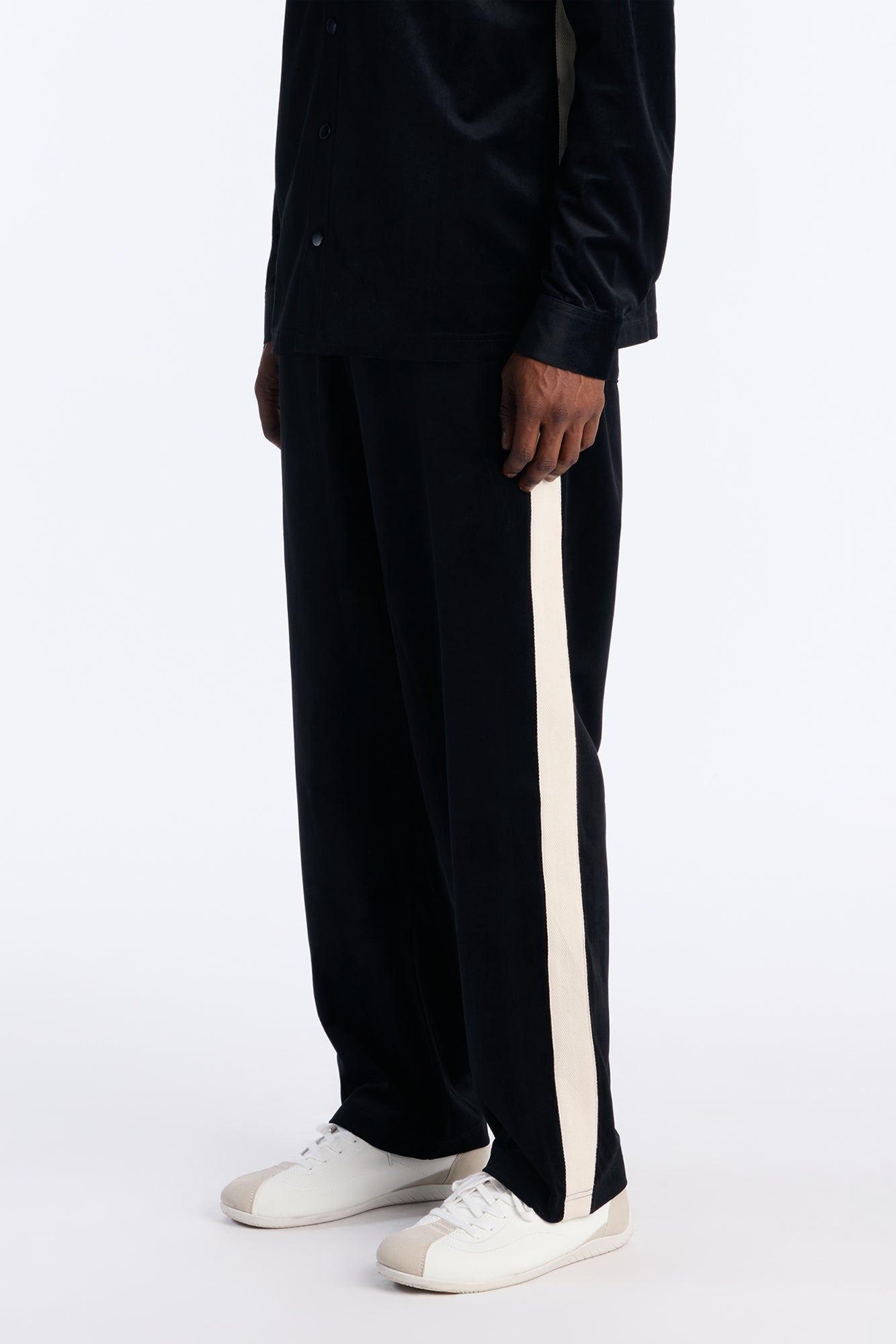 Straight Crescent Track Pant - Black
