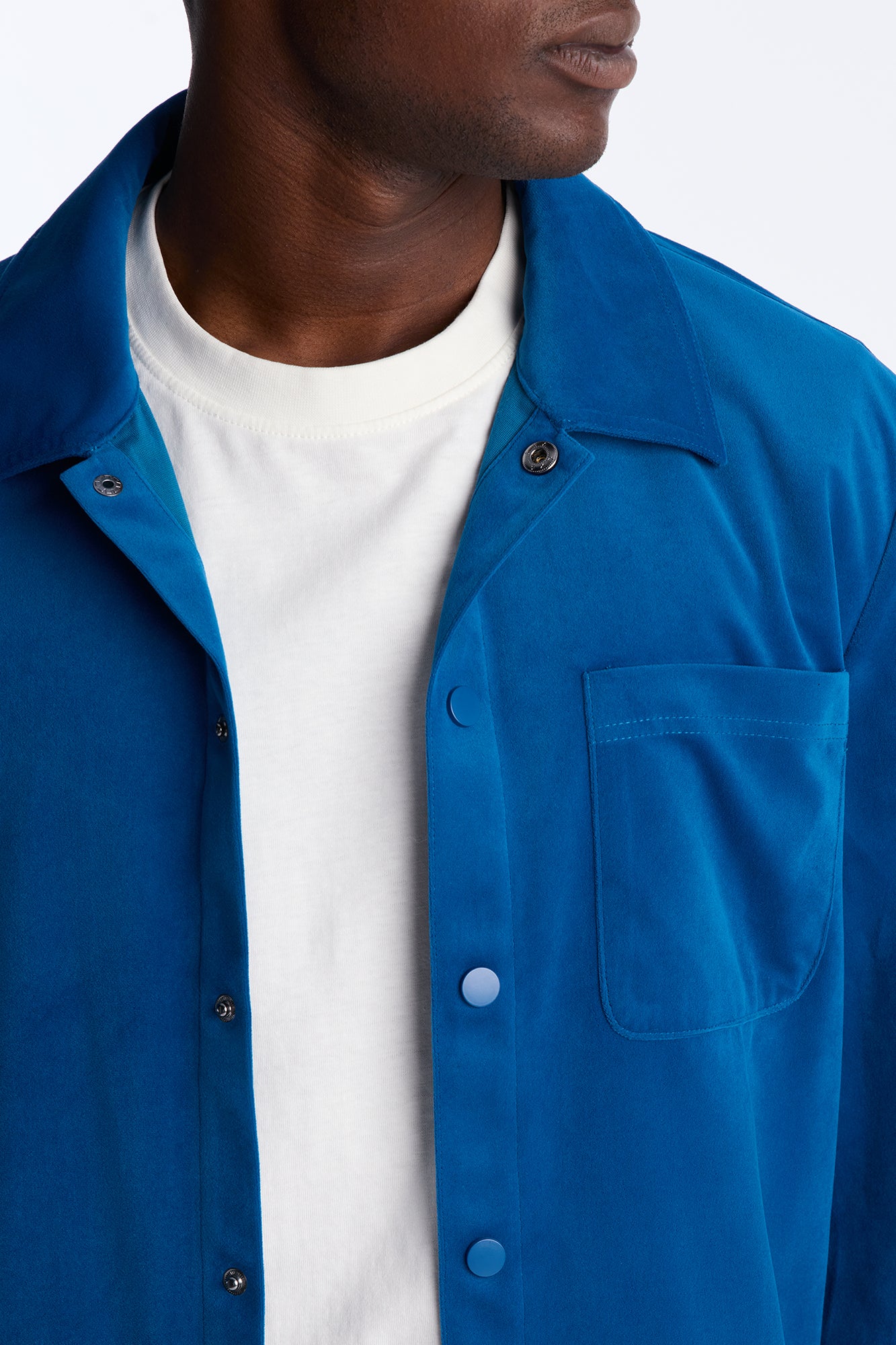 Crescent Button Up Shirt - Blue