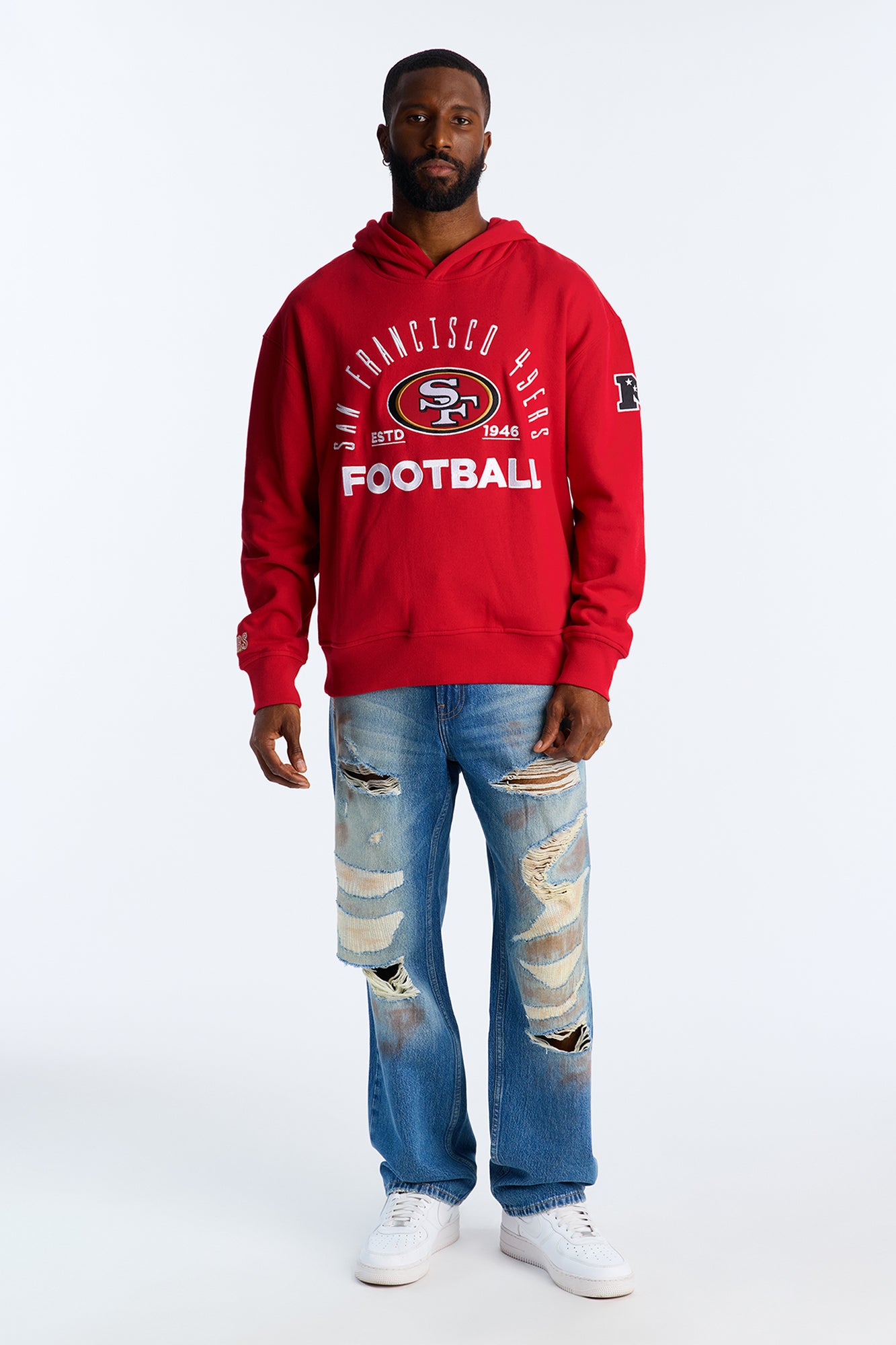 49ers Barrel Roll Oversized Hoodie - Red