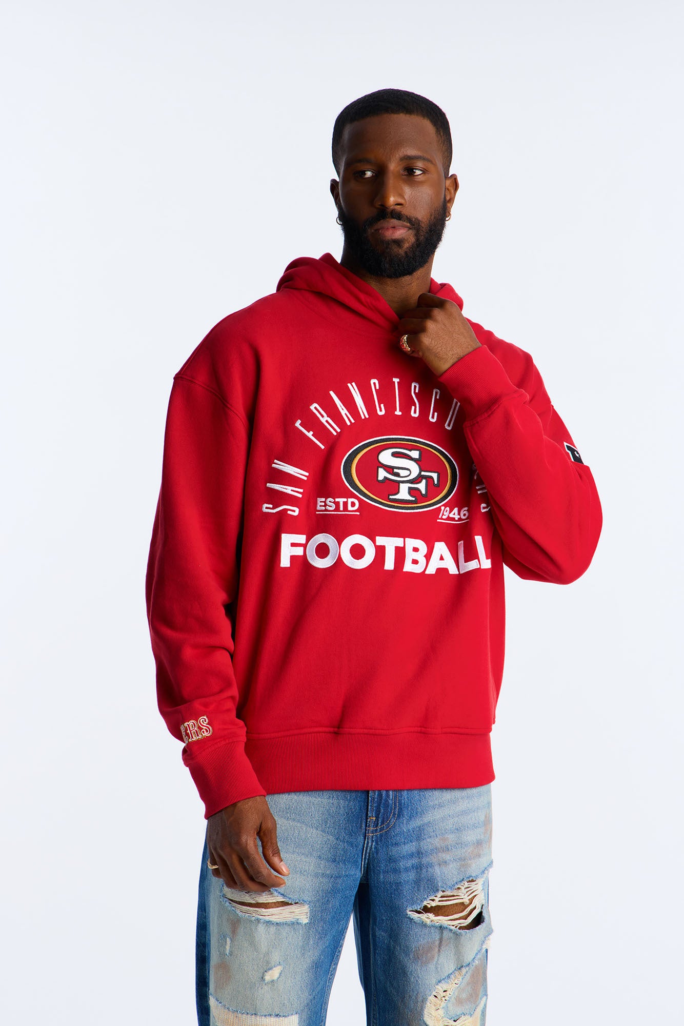 49ers Barrel Roll Oversized Hoodie - Red