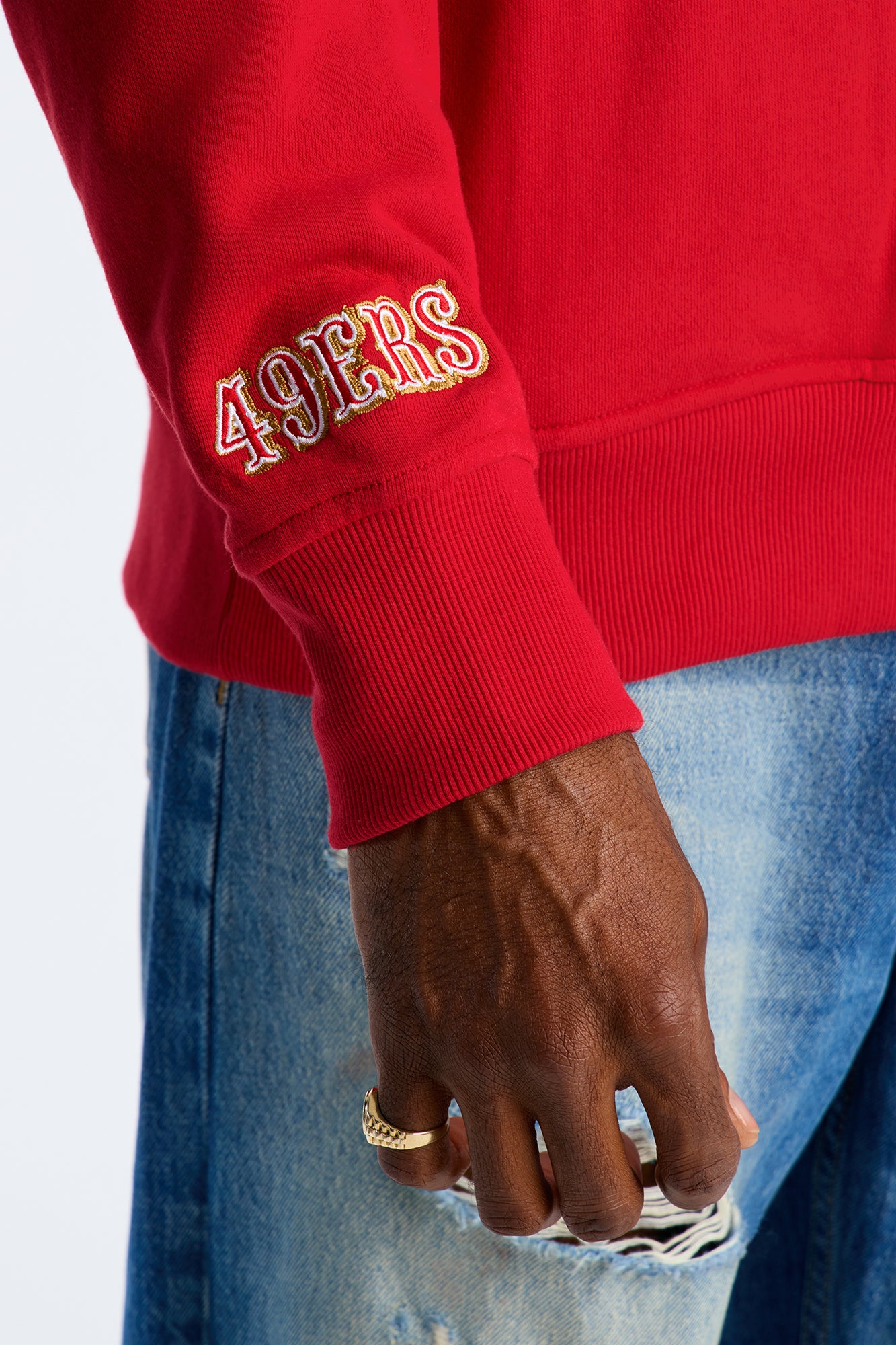 49ers Barrel Roll Oversized Hoodie - Red