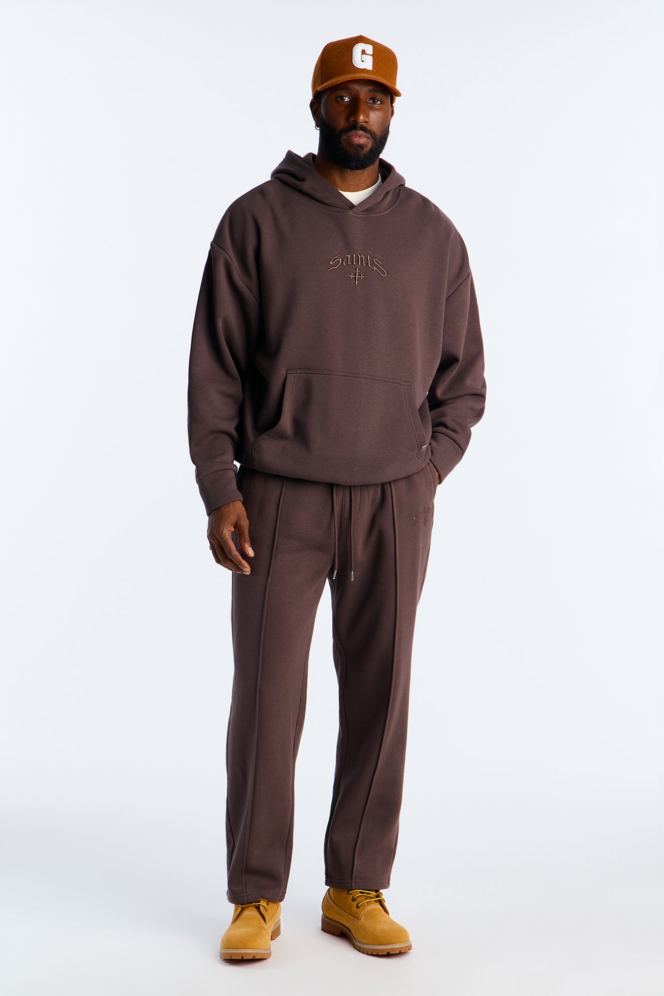 Saints Studio Embroidered Sweatpants - Chocolate