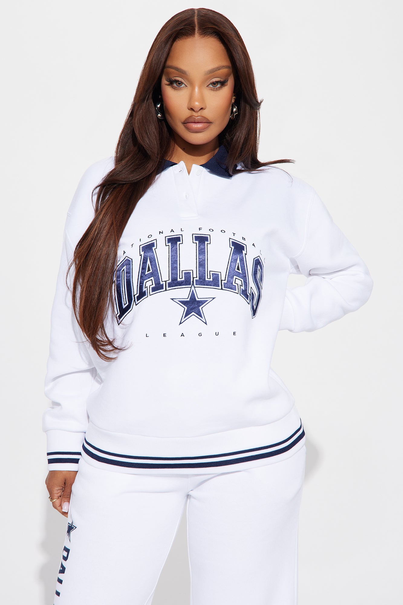 On The Sideline Cowboys Sweatshirt - White