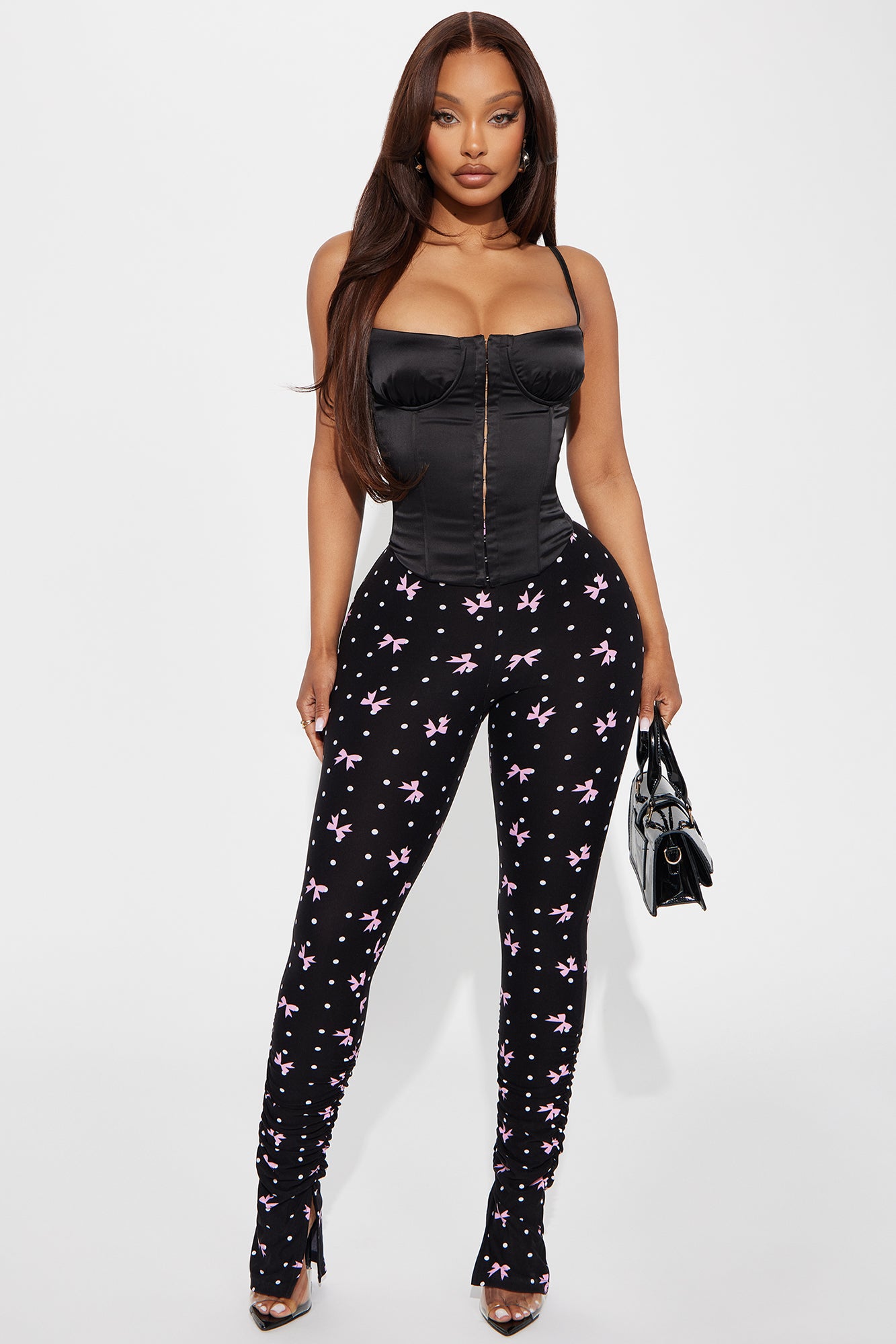 Pure Seduction Satin Corset Top - Black