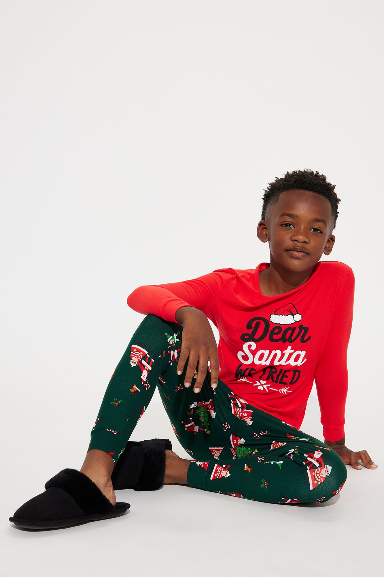 Mini Dear Santa Matching Family Pant Set - Red/combo