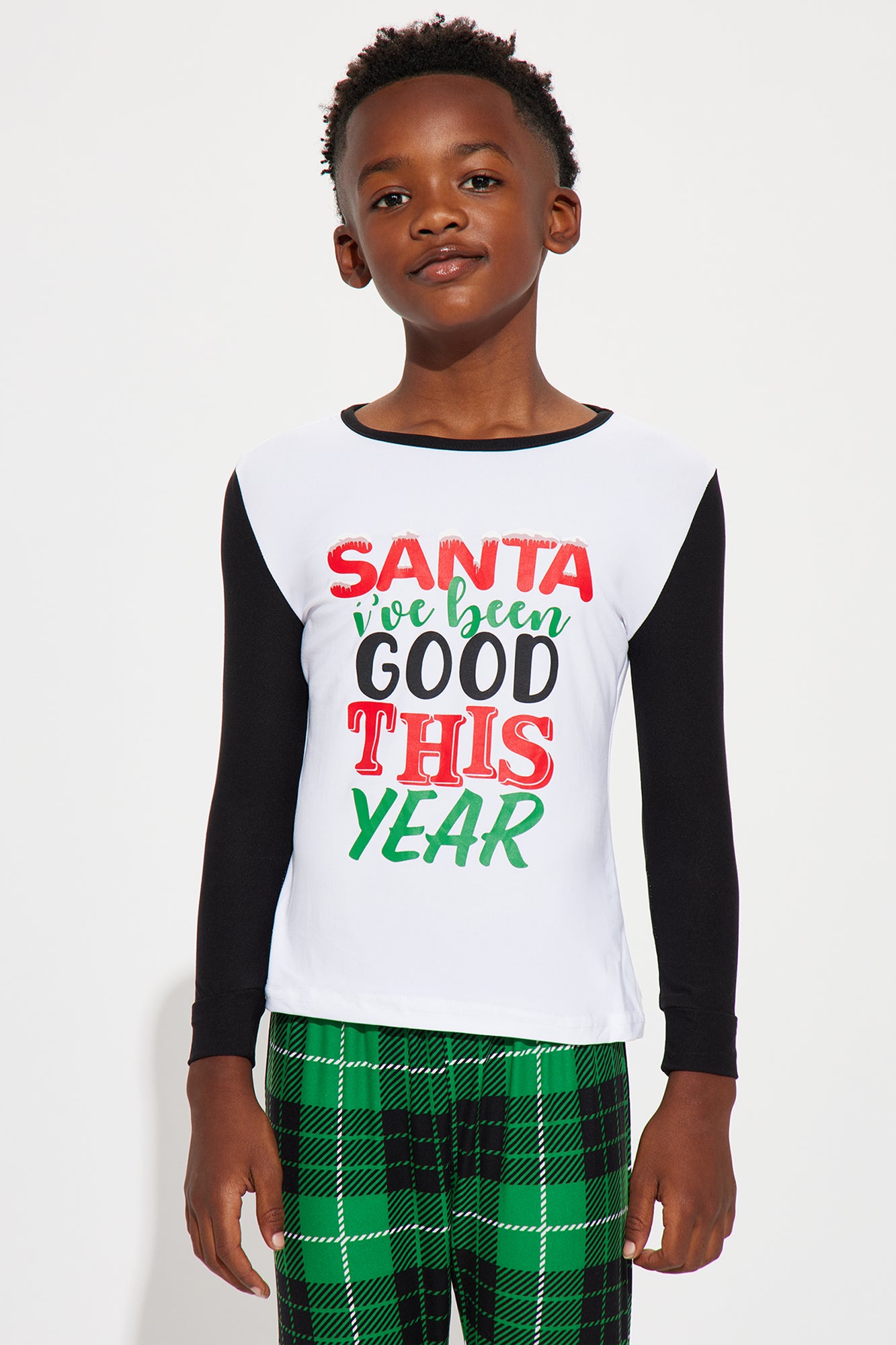 Mini On Santa's Nice List Matching Family Jogger Set - White/combo