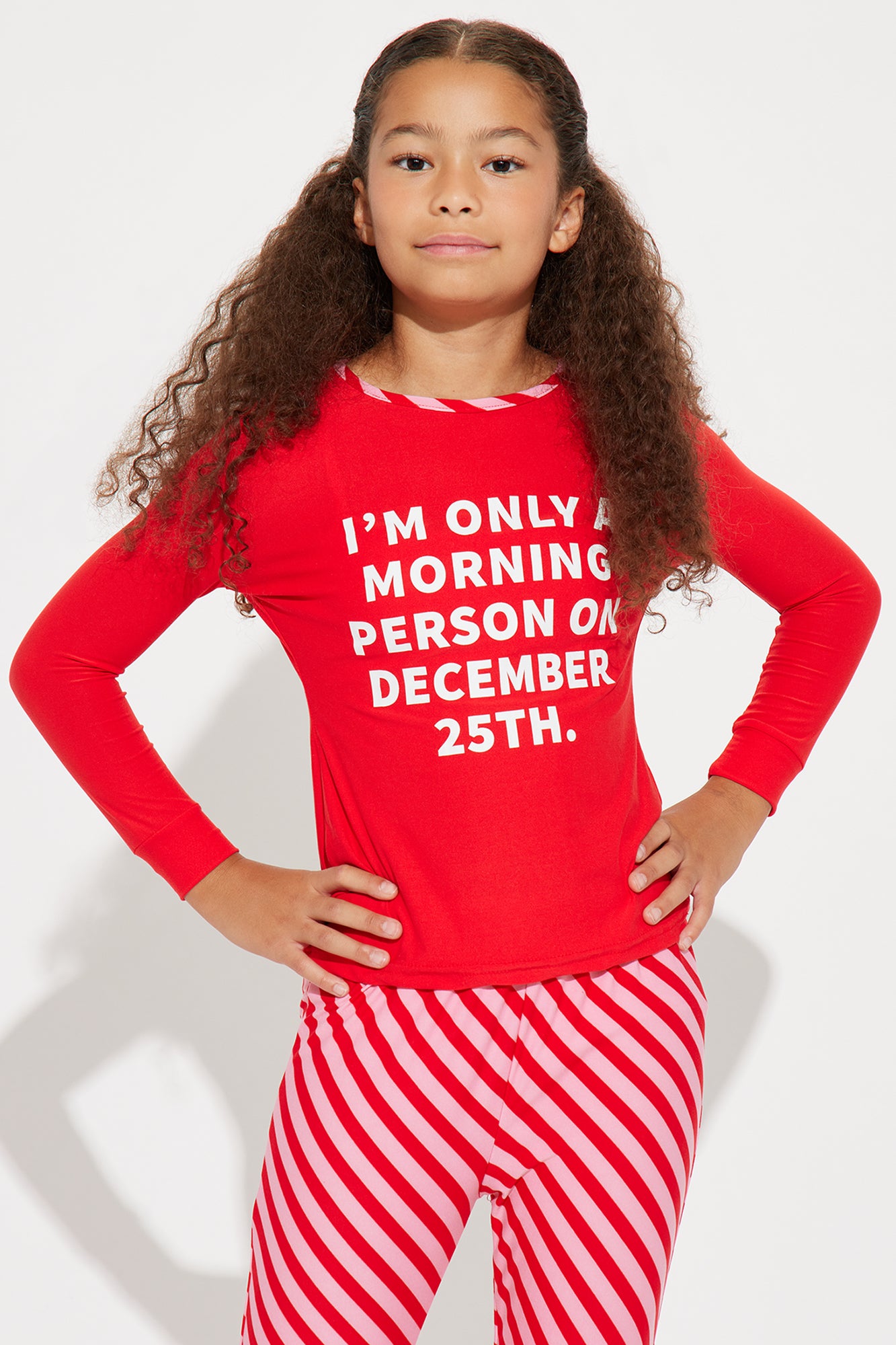 Mini Only A Morning Person On Christmas Jogger Set - Red/combo