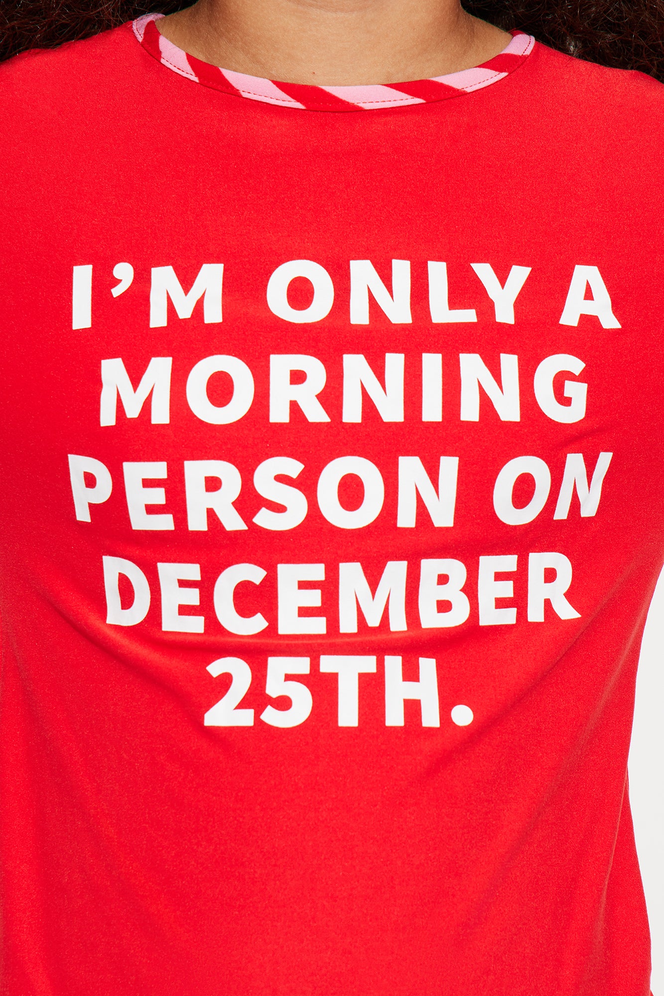 Mini Only A Morning Person On Christmas Jogger Set - Red/combo