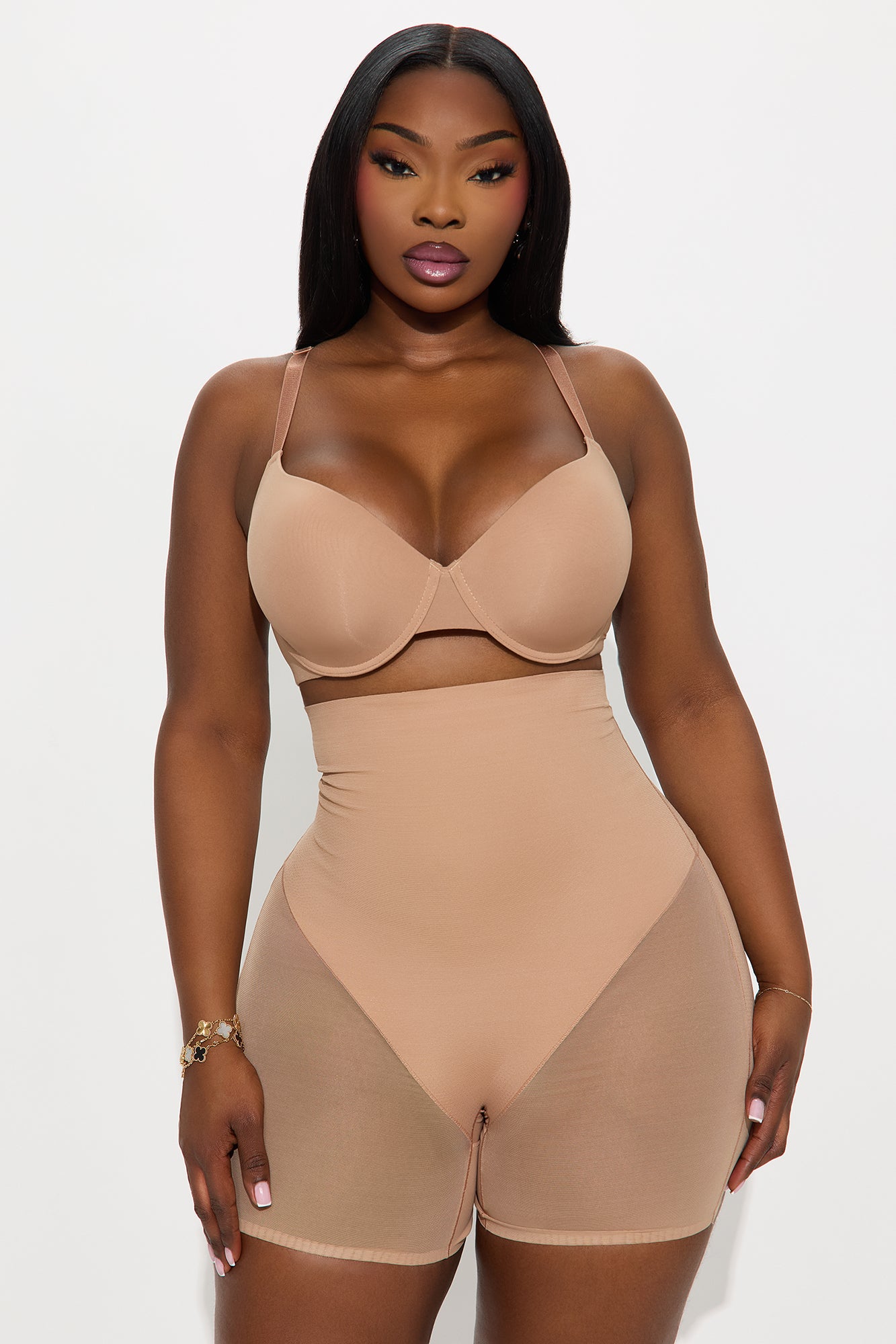 Microfiber Power Mesh Butt Shaping Short - Nude