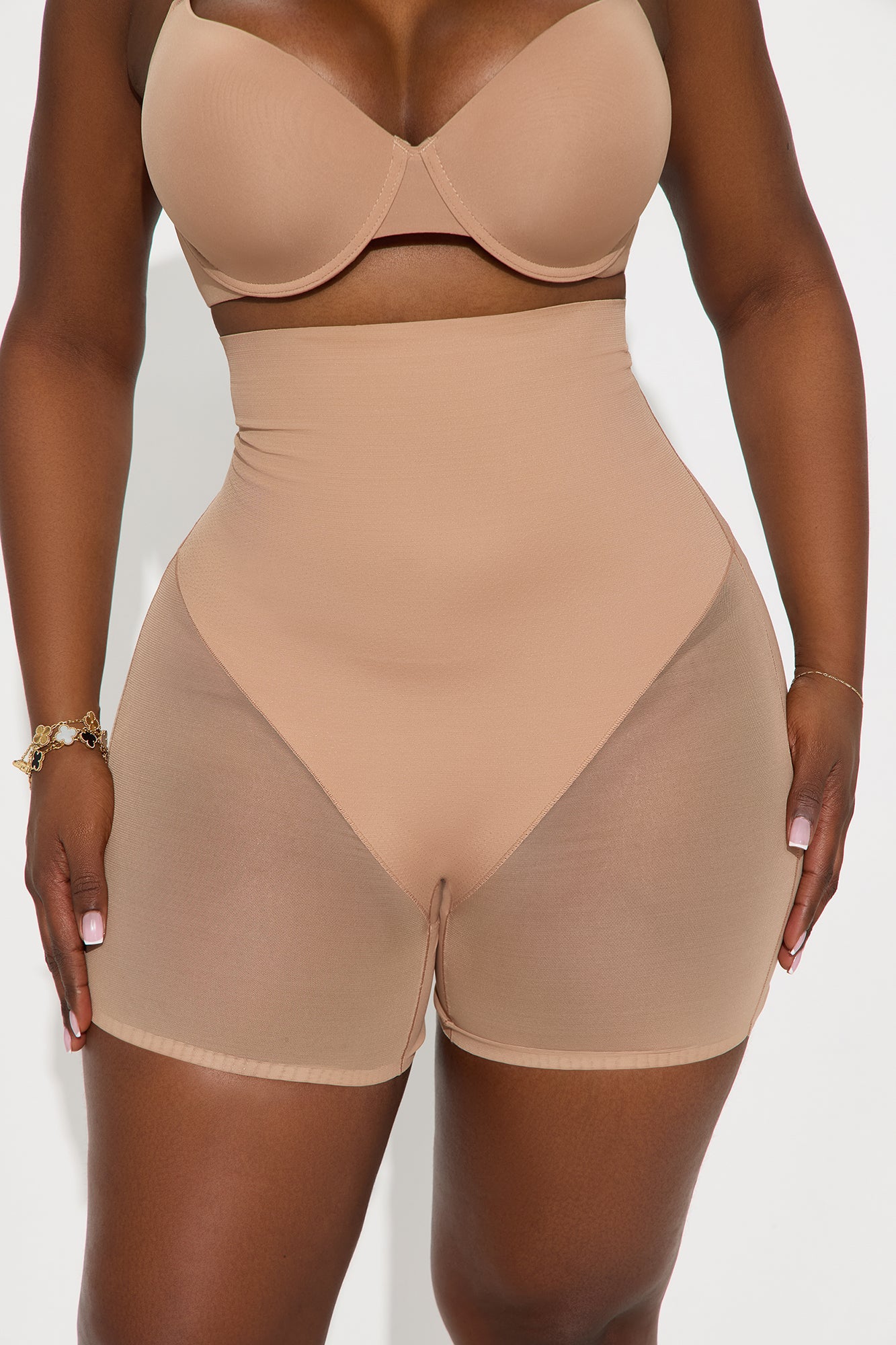Microfiber Power Mesh Butt Shaping Short - Nude