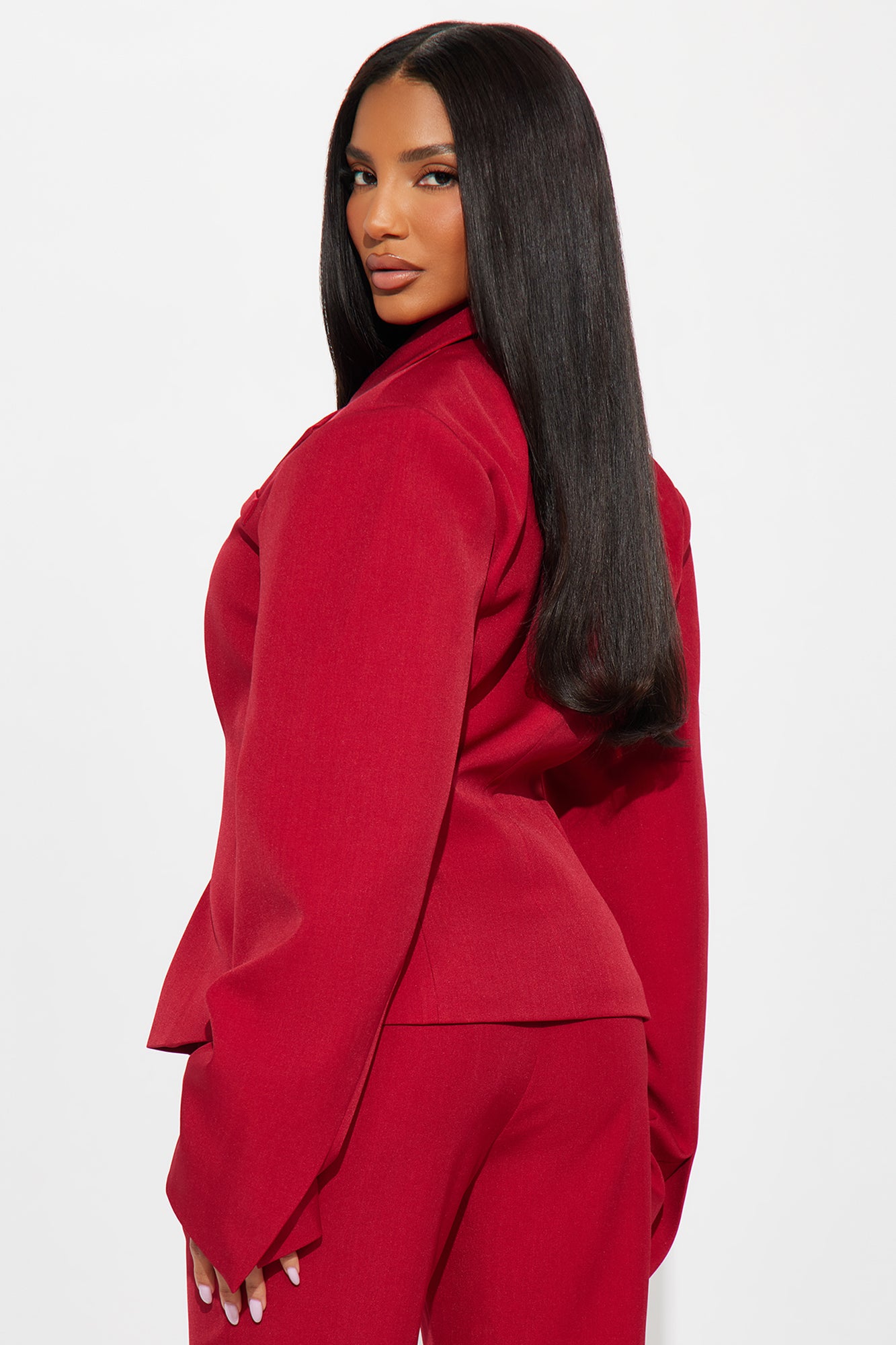 In The Moment Pleated Blazer - Red