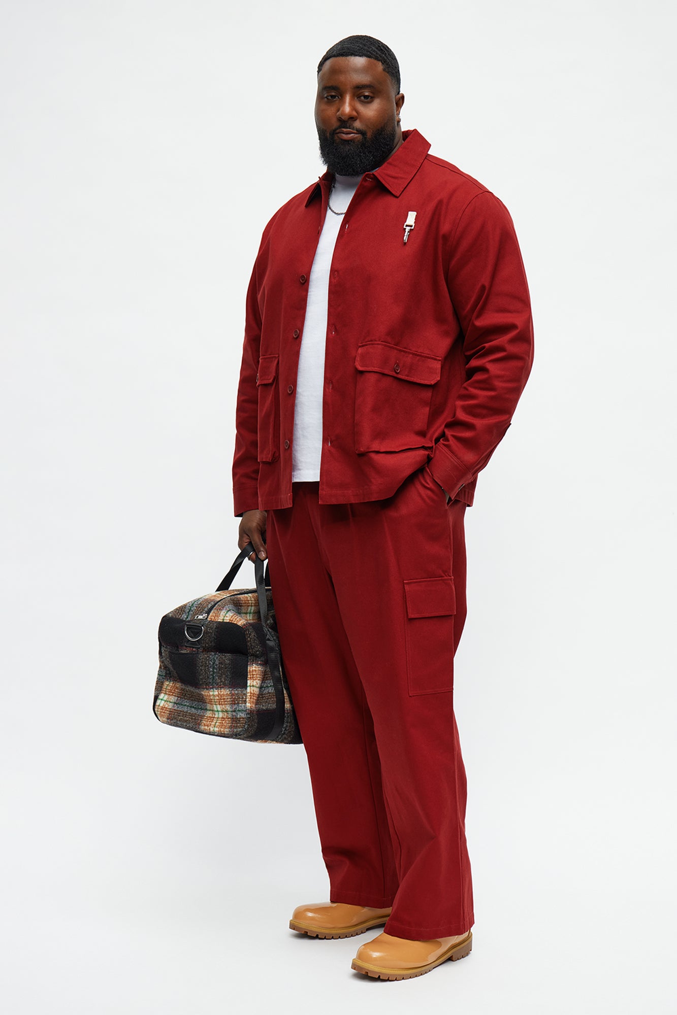 Baggy Fairfax Canvas Pant - Burgundy