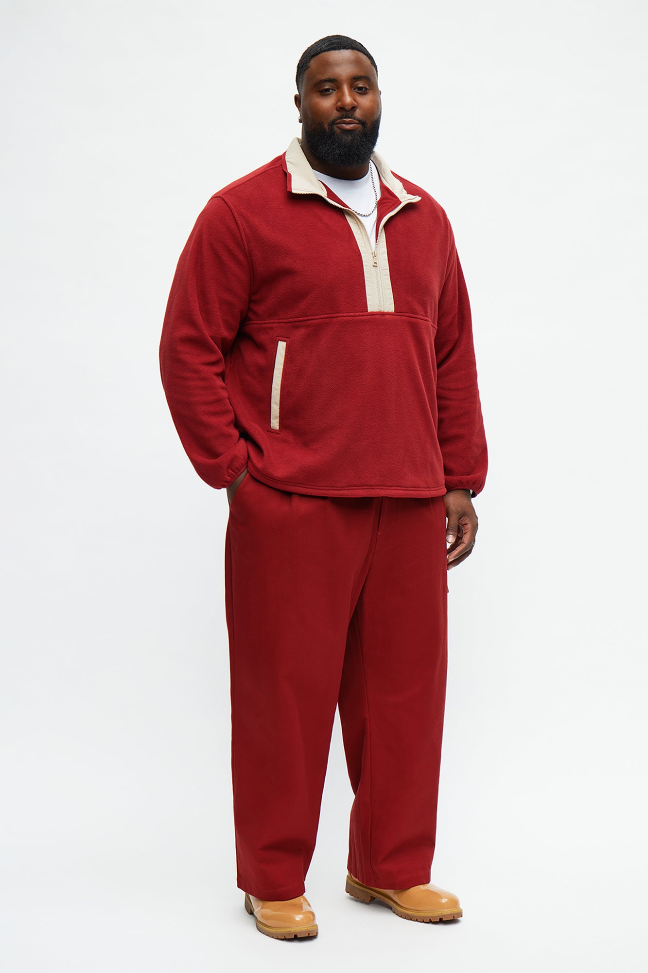 Take A Hike Quarter Zip Sweatshirt - Burgundy