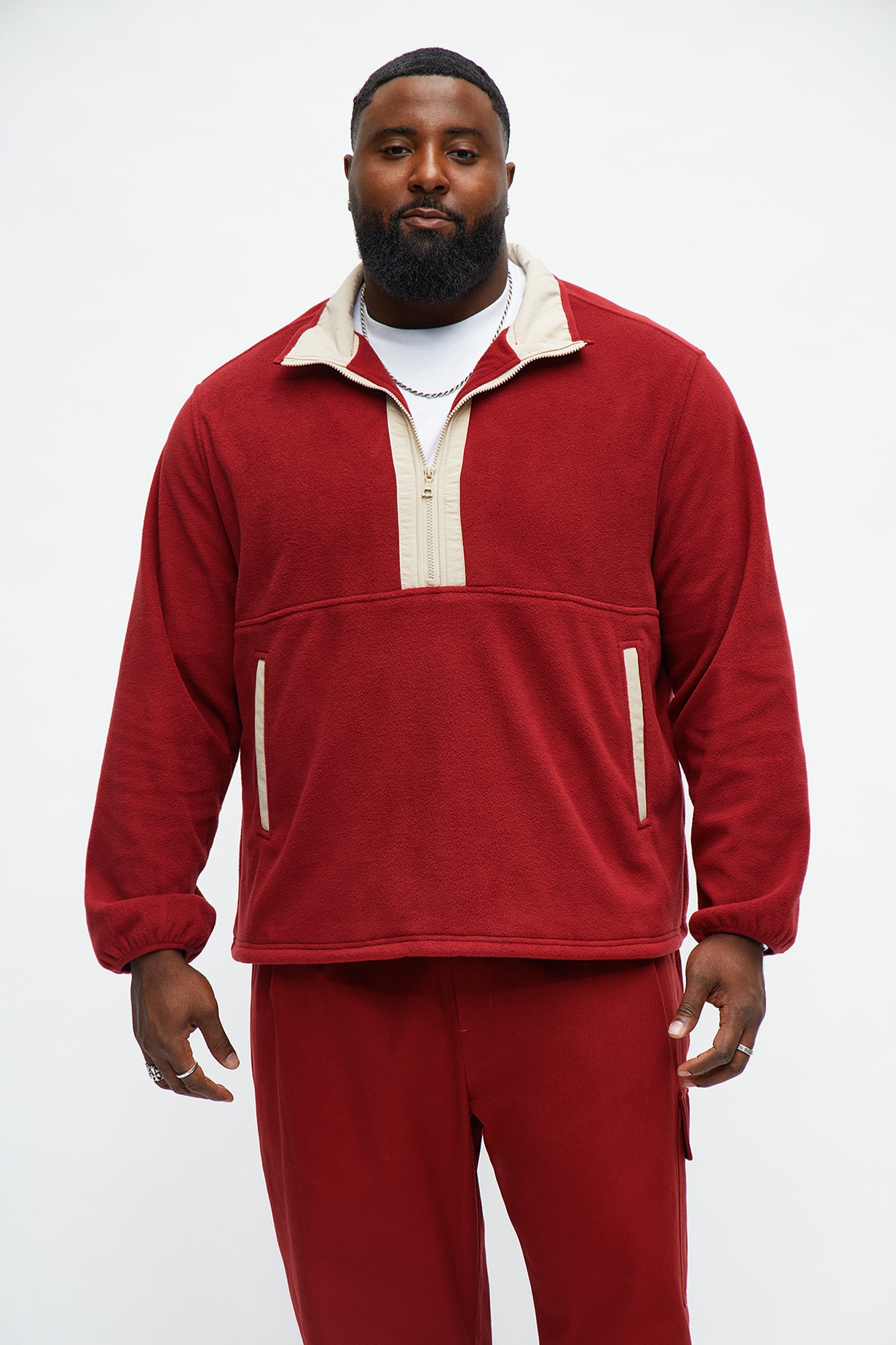 Take A Hike Quarter Zip Sweatshirt - Burgundy